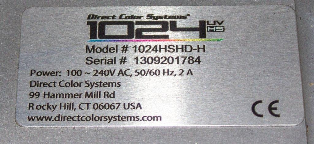 Direct Color Systems 1024HSHD-H UVHS Printer, Multisubstrate Printing, 120/220V