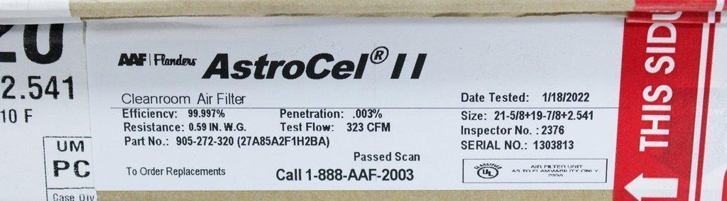 AAF AstroCel II Cleanroom Air Filter Reduces Costs 99.9995% Efficient UL900