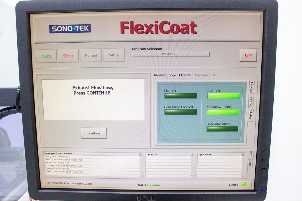 Sono-Tek FlexiCoat Coater Standalone System Includes Computer 3 Heads