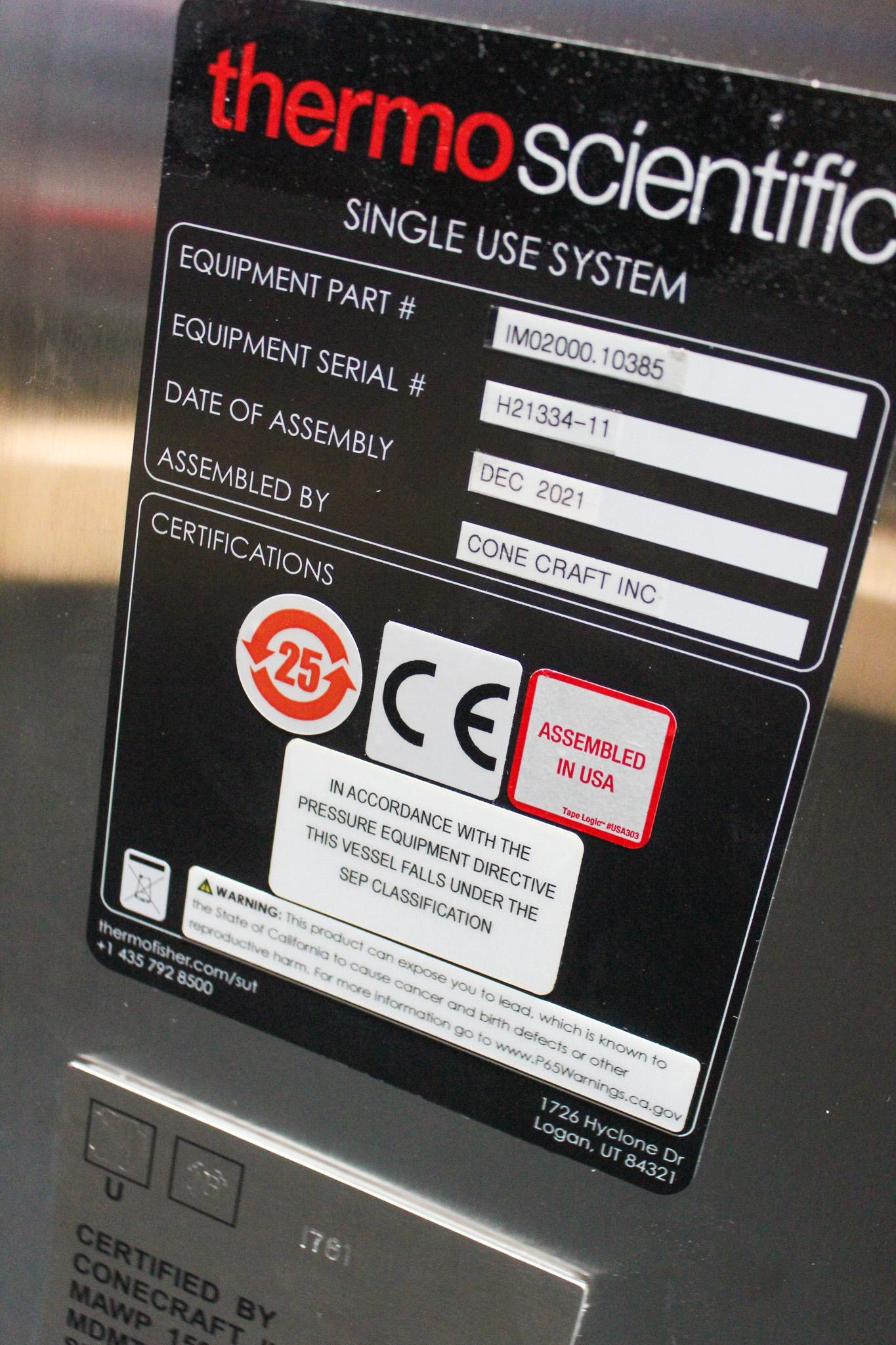 Thermo imPULSE 2000L Mixer Bioprocess Single Use, Touchscreen Controls