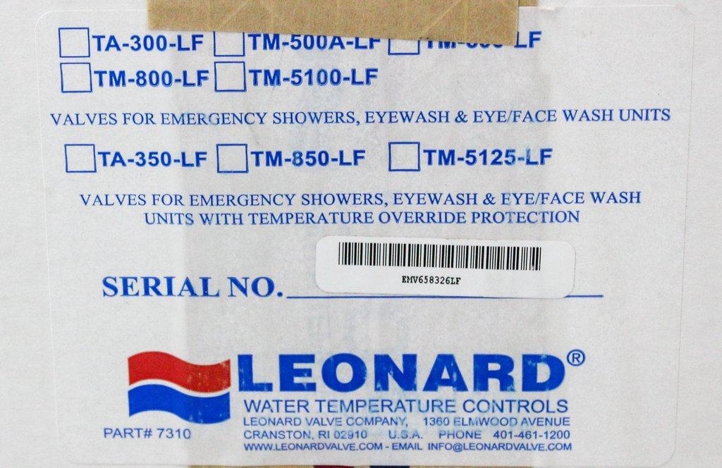 Leonard TM-600-LF Shower Valve with ECO-MIX Thermostat for Precise Control