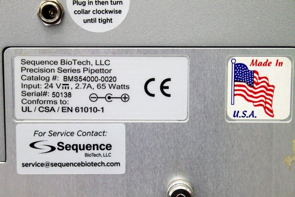 Sequence Precision BMS54000-0020 Pipettor Liquid Handling Excellent Condition