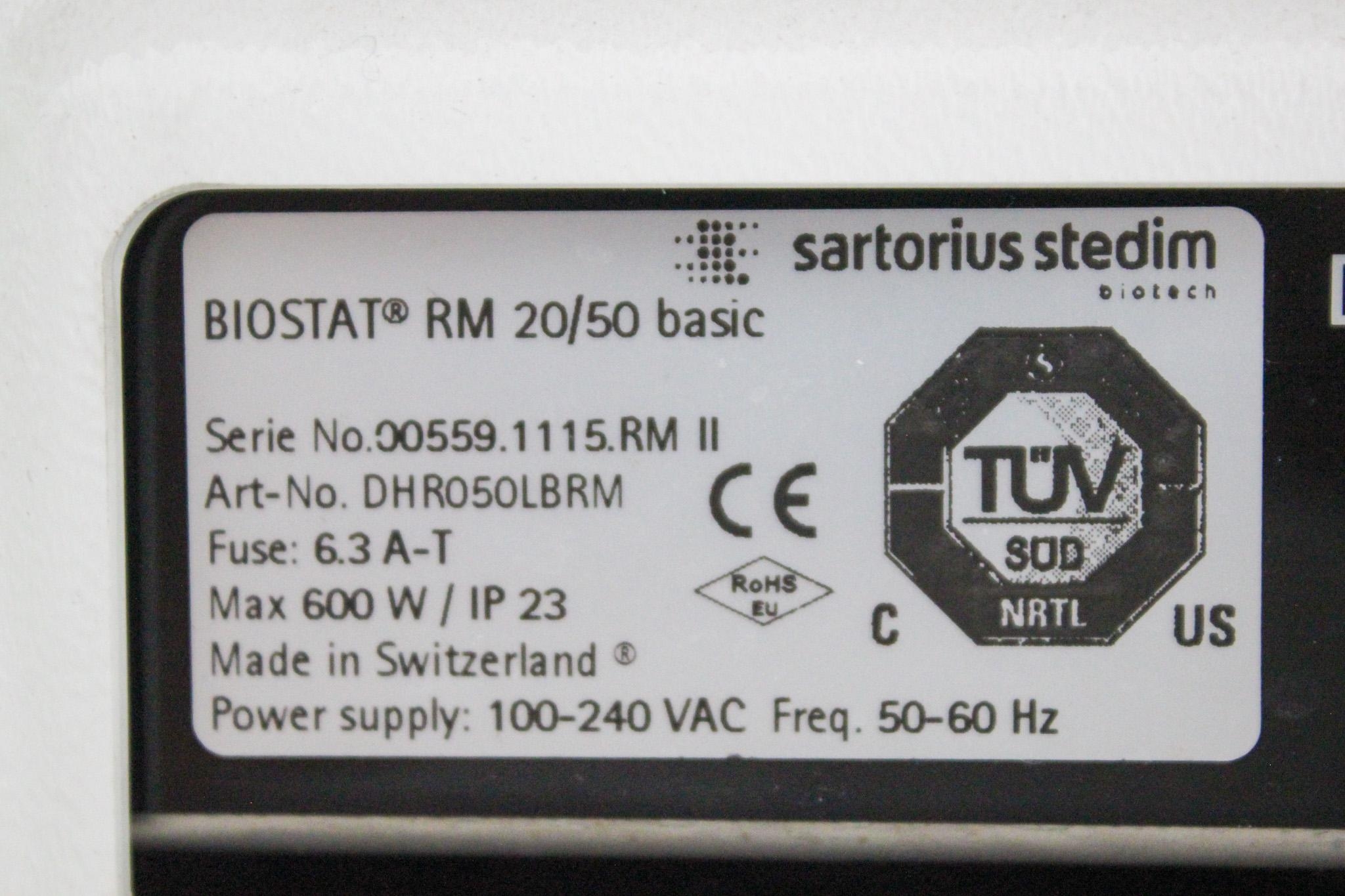 Sartorius Stedim Biostat Rm 20/50 Rocking Bioreactor Base, 100-240V