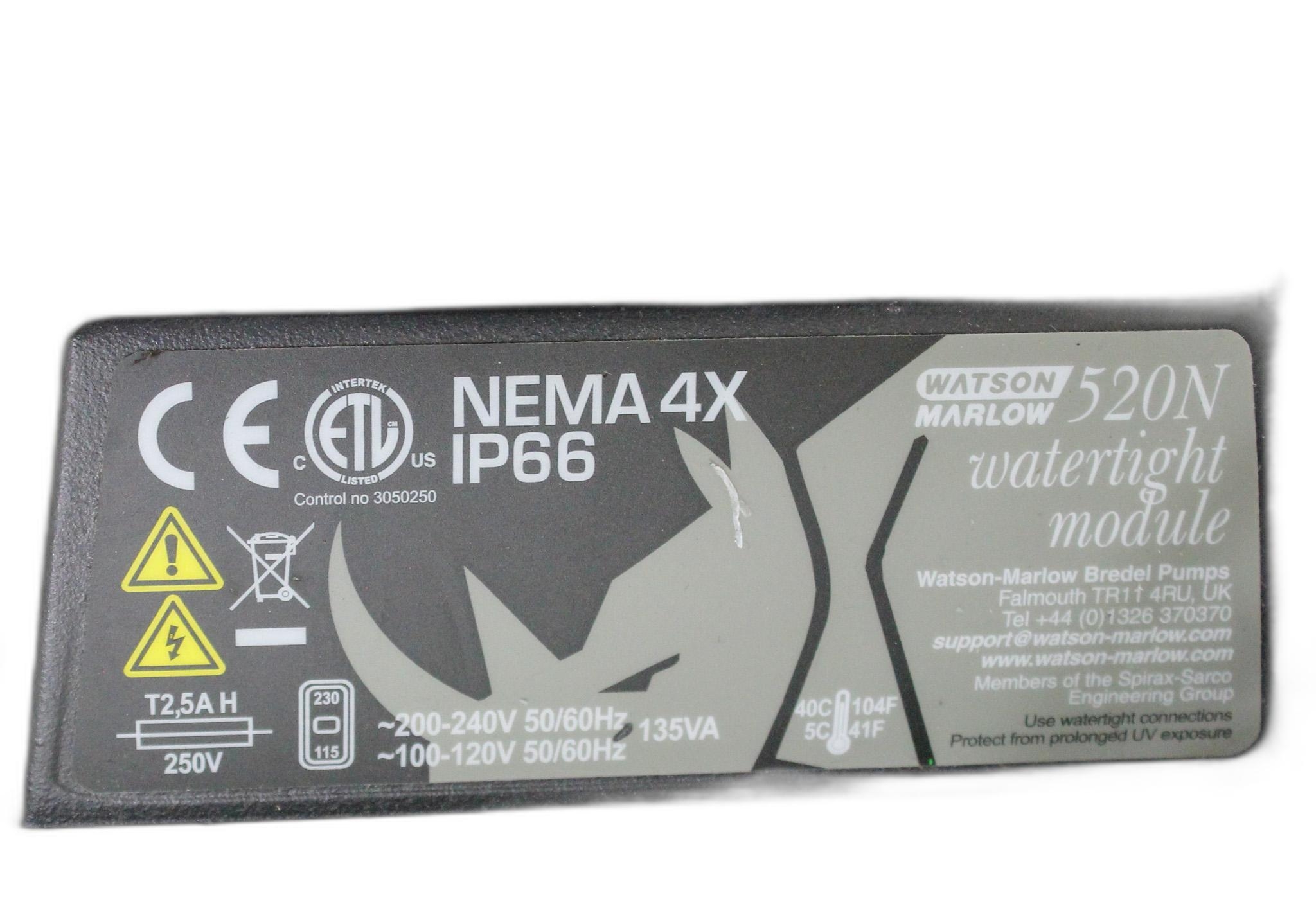 Watson Marlow 520DUN Pump 220RPM Nema 4X IP66 Watertight