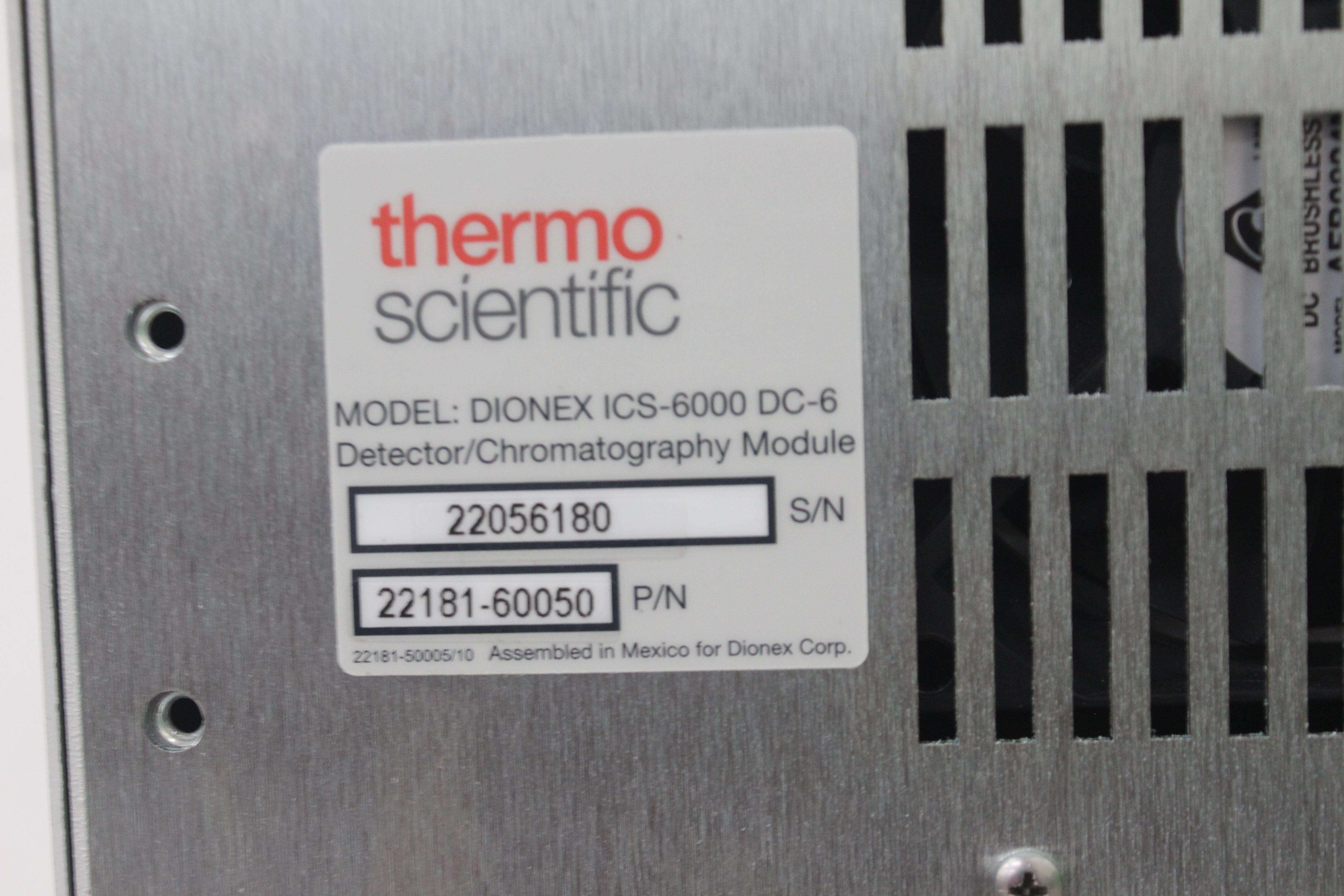 Thermo DIONEX-ICS-6000 DC-6 Detector Chromatography HPIC System 5000psi