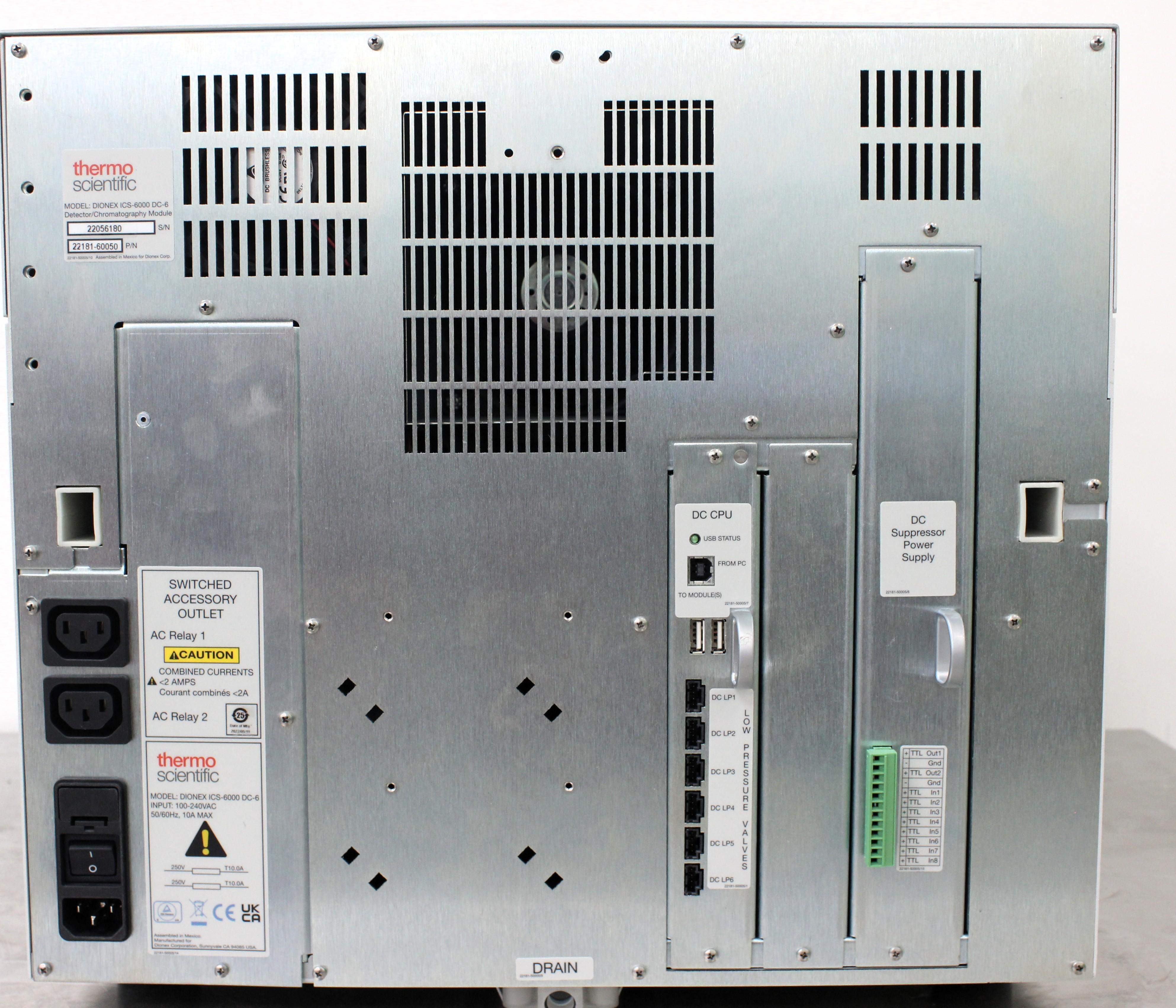 Thermo DIONEX-ICS-6000 DC-6 Detector Chromatography HPIC System 5000psi