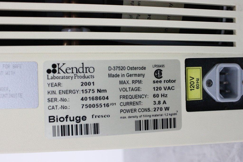 Kendro Sorvall Biofuge Fresco Benchtop Centrifuge RPM 2000-13000 Refrigerated