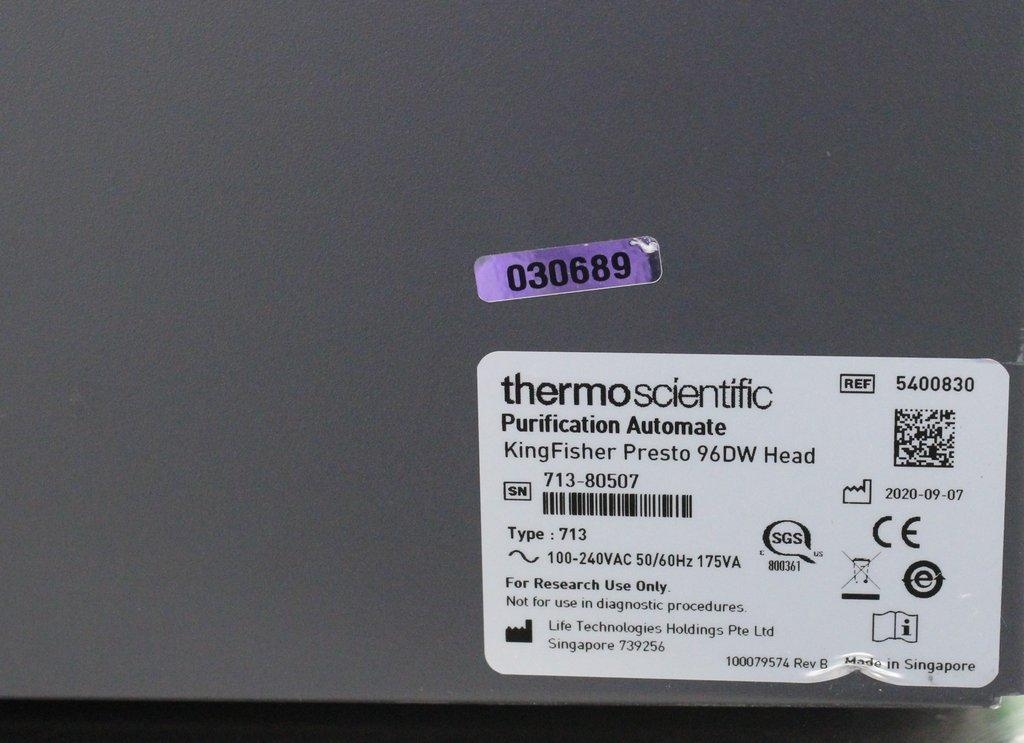Thermo KingFisher Presto 96DW Head Purification Automate Good Condition