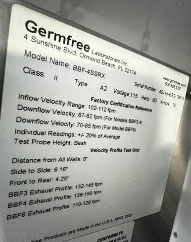 Germfree Labs Trailer Lab 37 Mobile Biolab BSL-2 Air Filtration Control