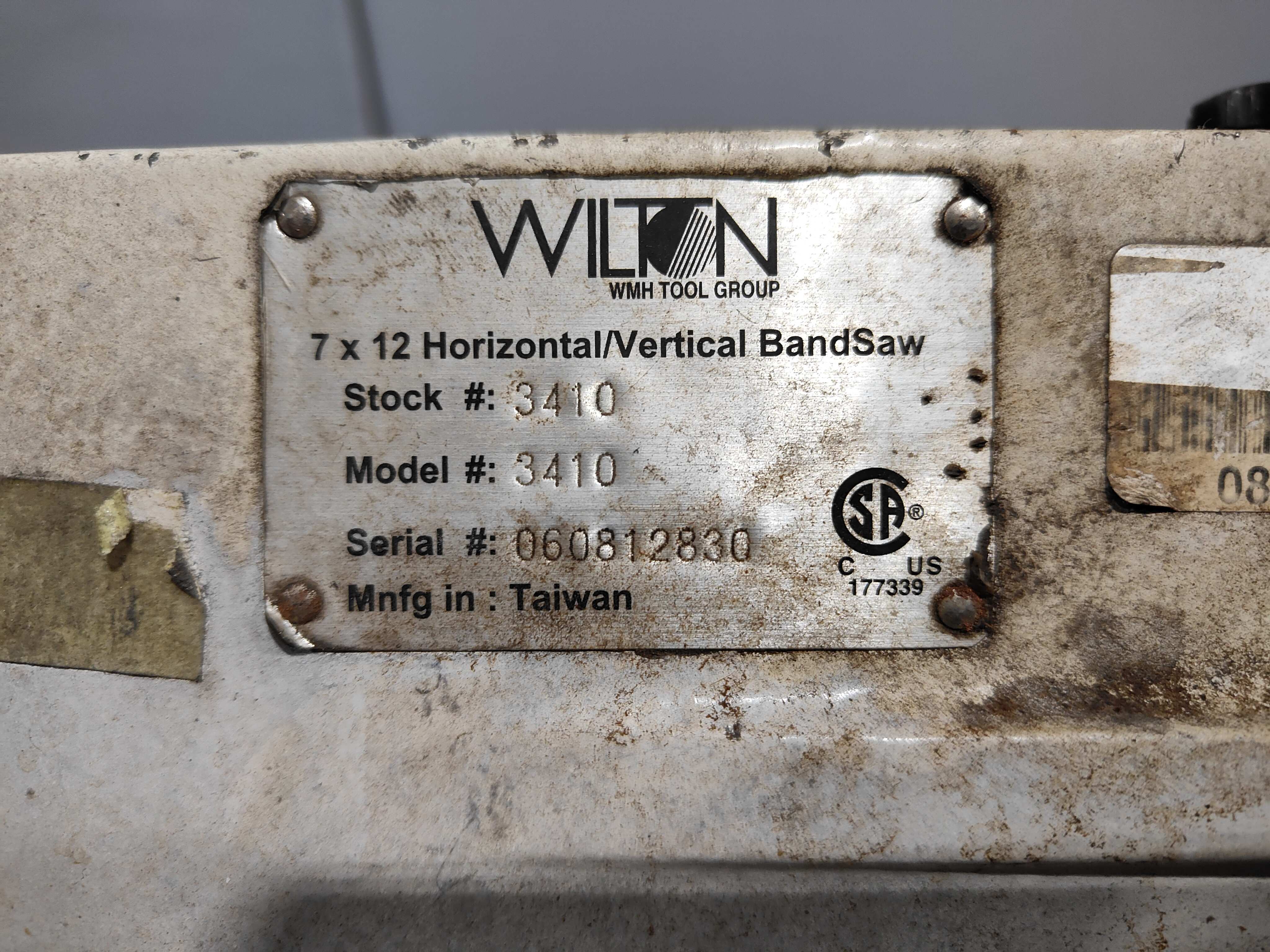 Wilton 3410 7x10 Metalworking Band Saw in Fair Condition Adjustable Features