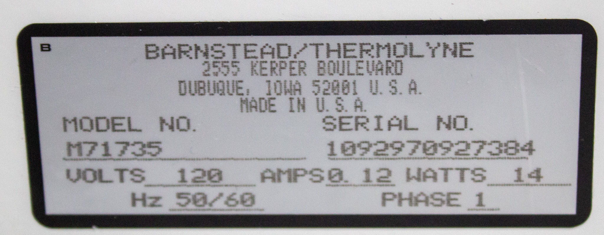 Barnstead M71735 Orbital Shaker 10-60 RPM VG Used 120V for Culture Mixing