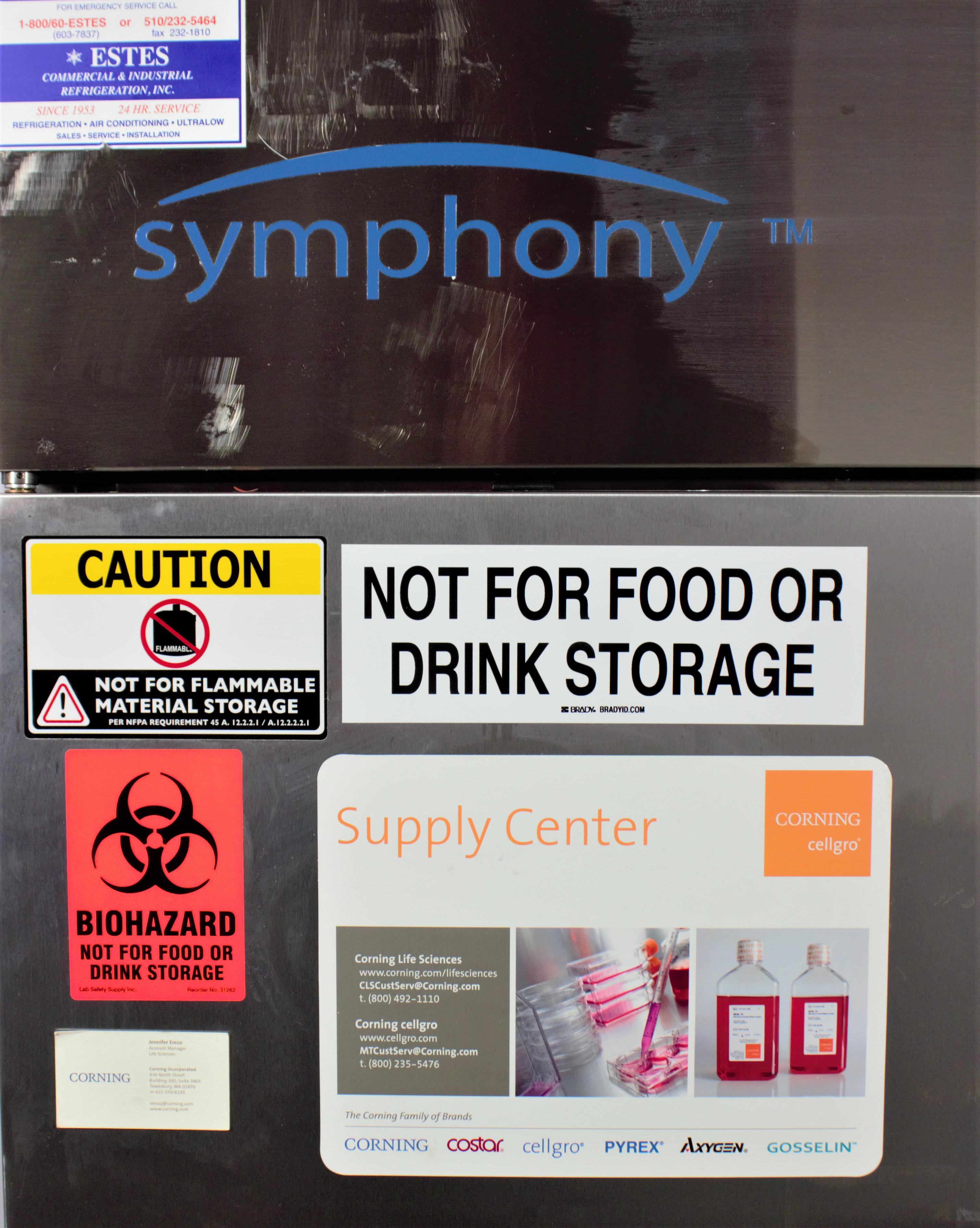 VWR Symphony Double Door Lab Refrigerator 4C Stainless Steel 120V 60Hz