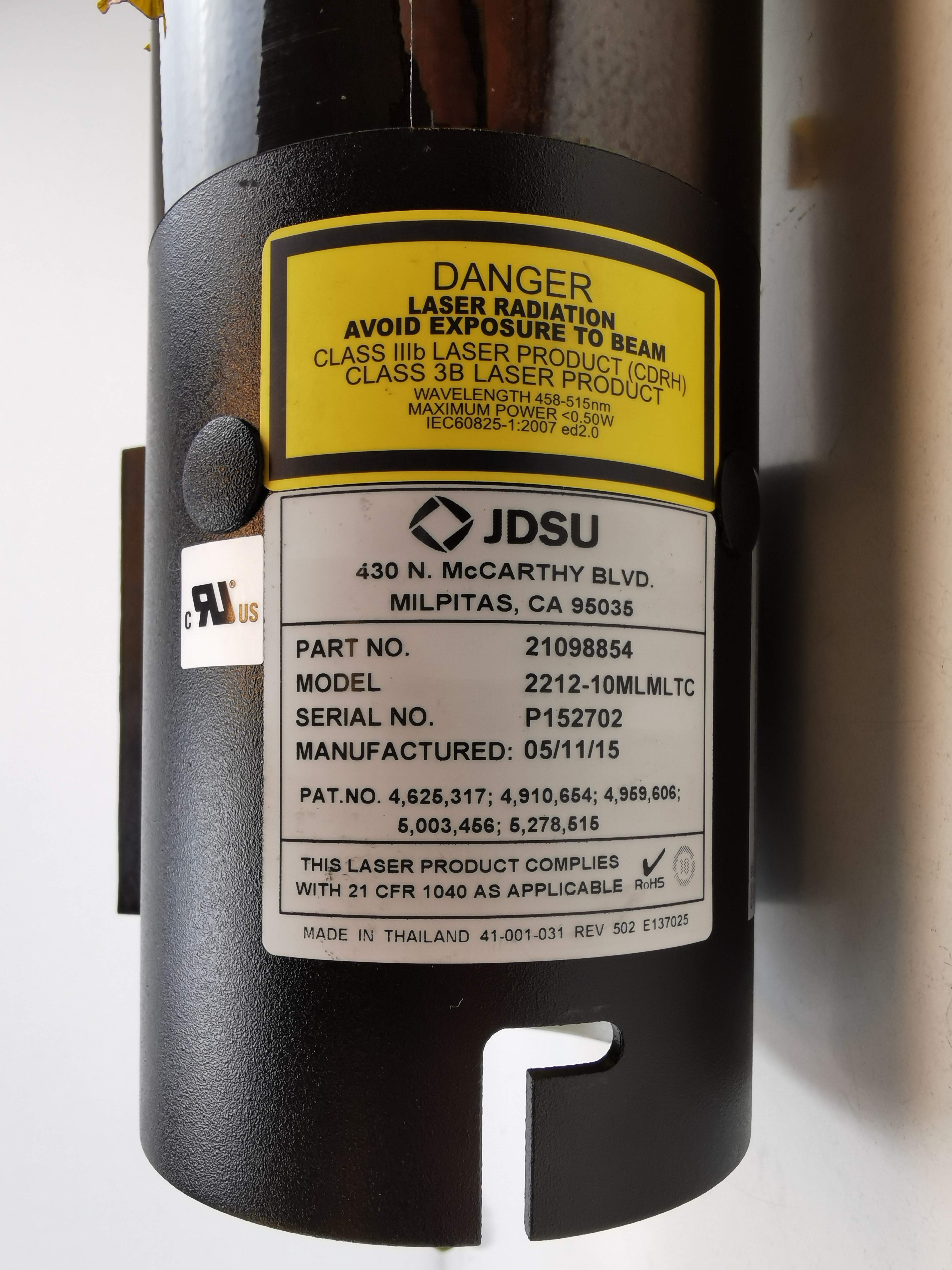 JDSU 2212-10MLMLTC Laser Module Class 3B 458-515nm <0.50W VG Includes Power Suply