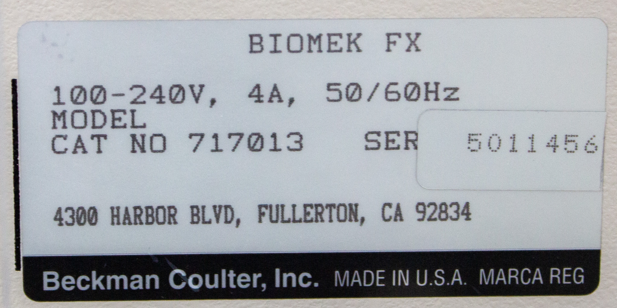 Beckman Biomek FX Automated Liquid Handler System 96 Head Span 8 120V 220V