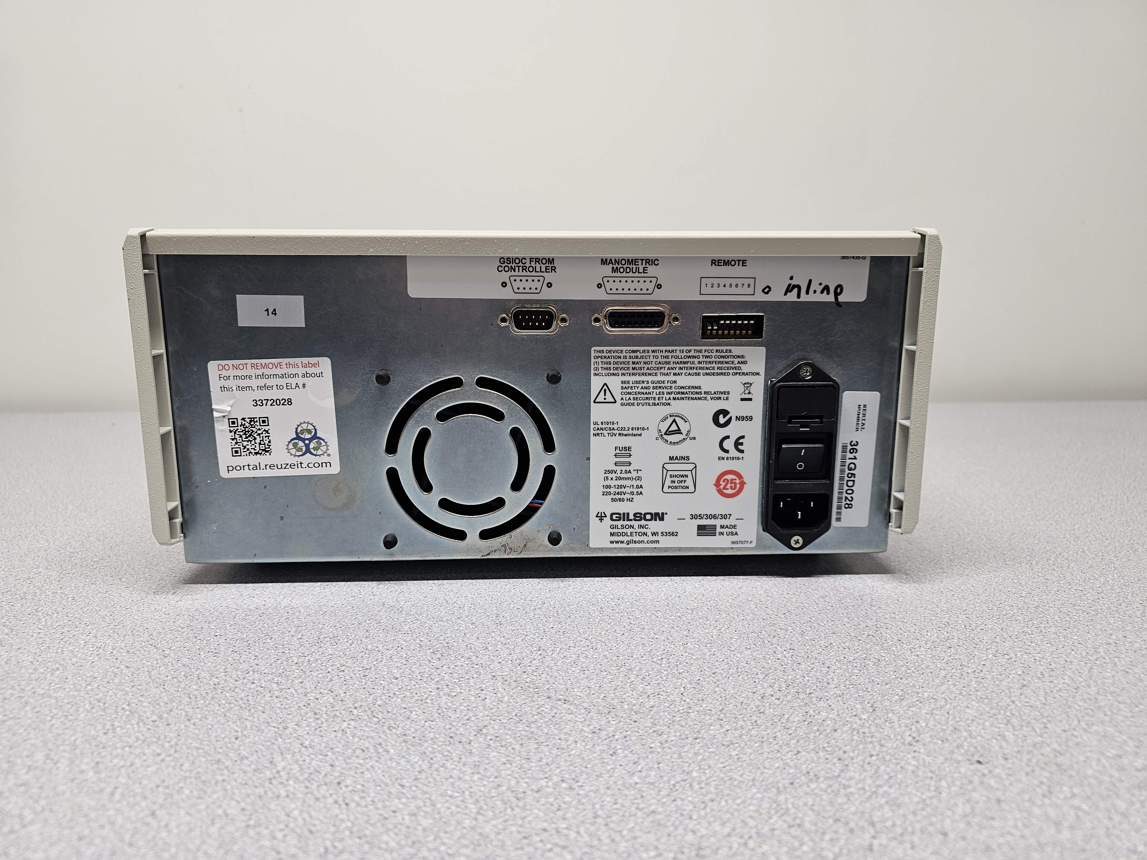 Gilson 306 Pump HPLC System 10 L/min-200 mL/min 120V Used