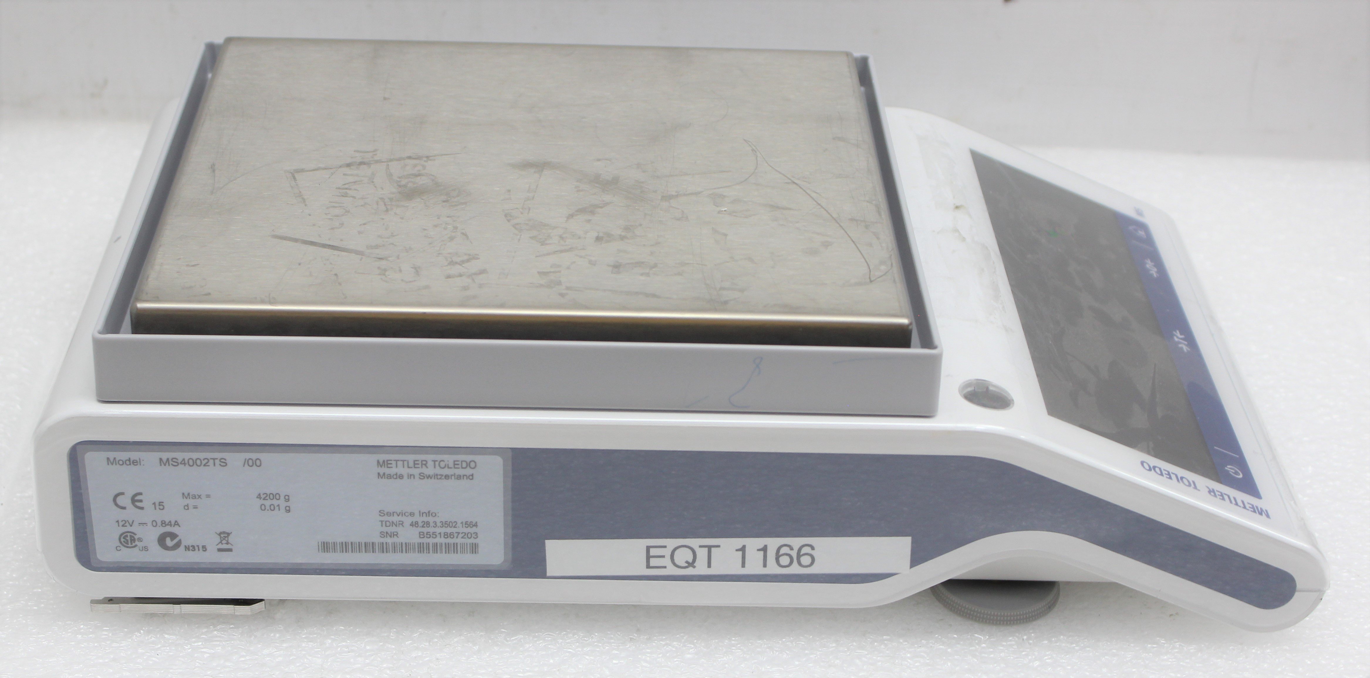 Mettler Toledo MS4002TS Balance Precision High-Capacity 4200g Used Turnkey