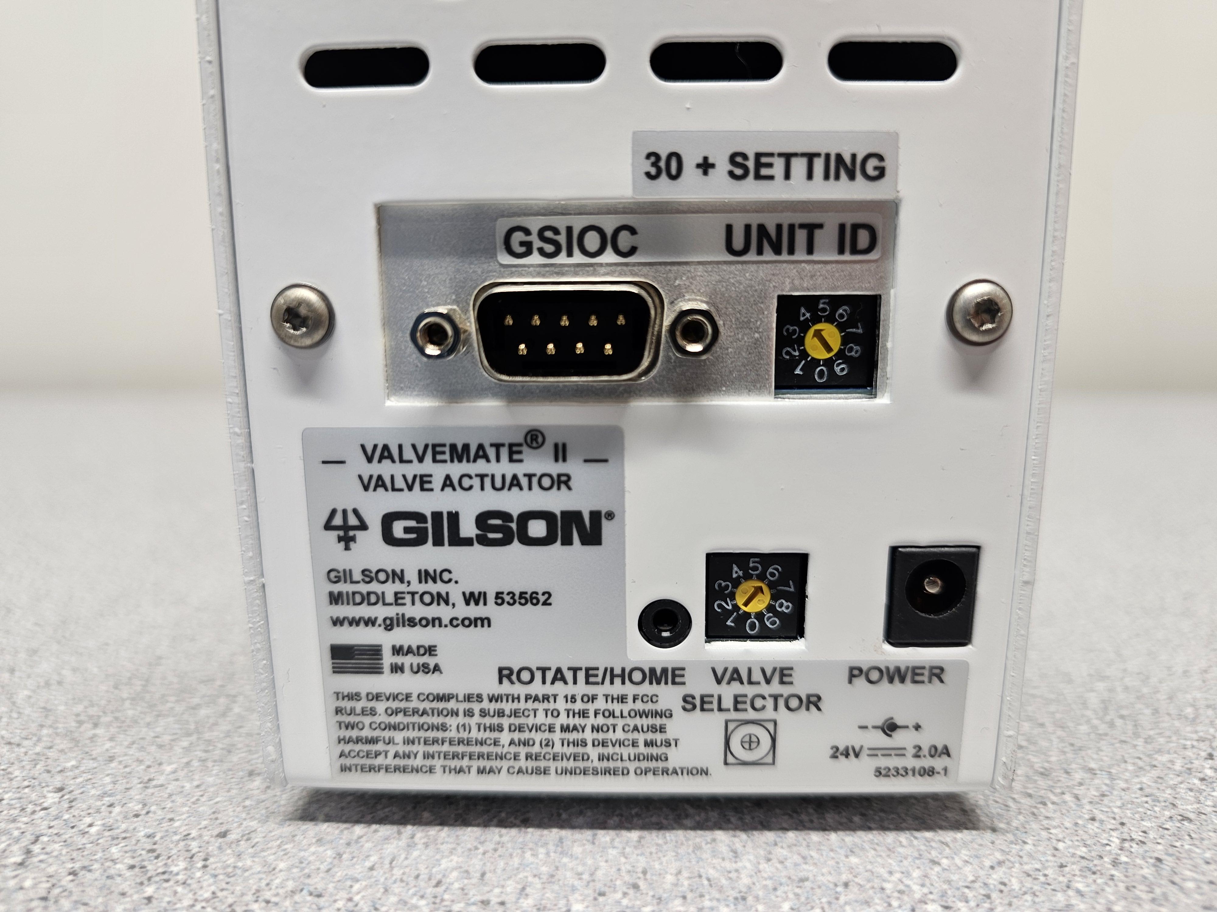 Gilson Valvemate II Actuator HPLC Valve Configuration Liquid System