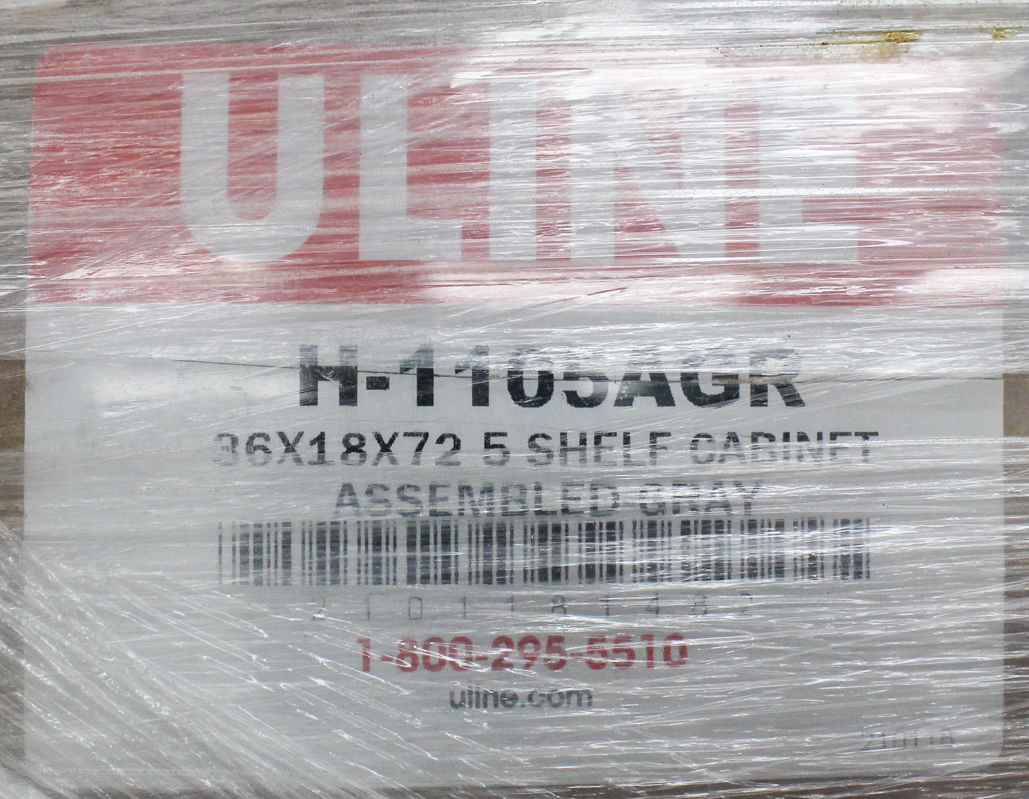 Uline H-115AGR Industrial Cabinet 5-Shelf 36x18x72 in Gray Steel