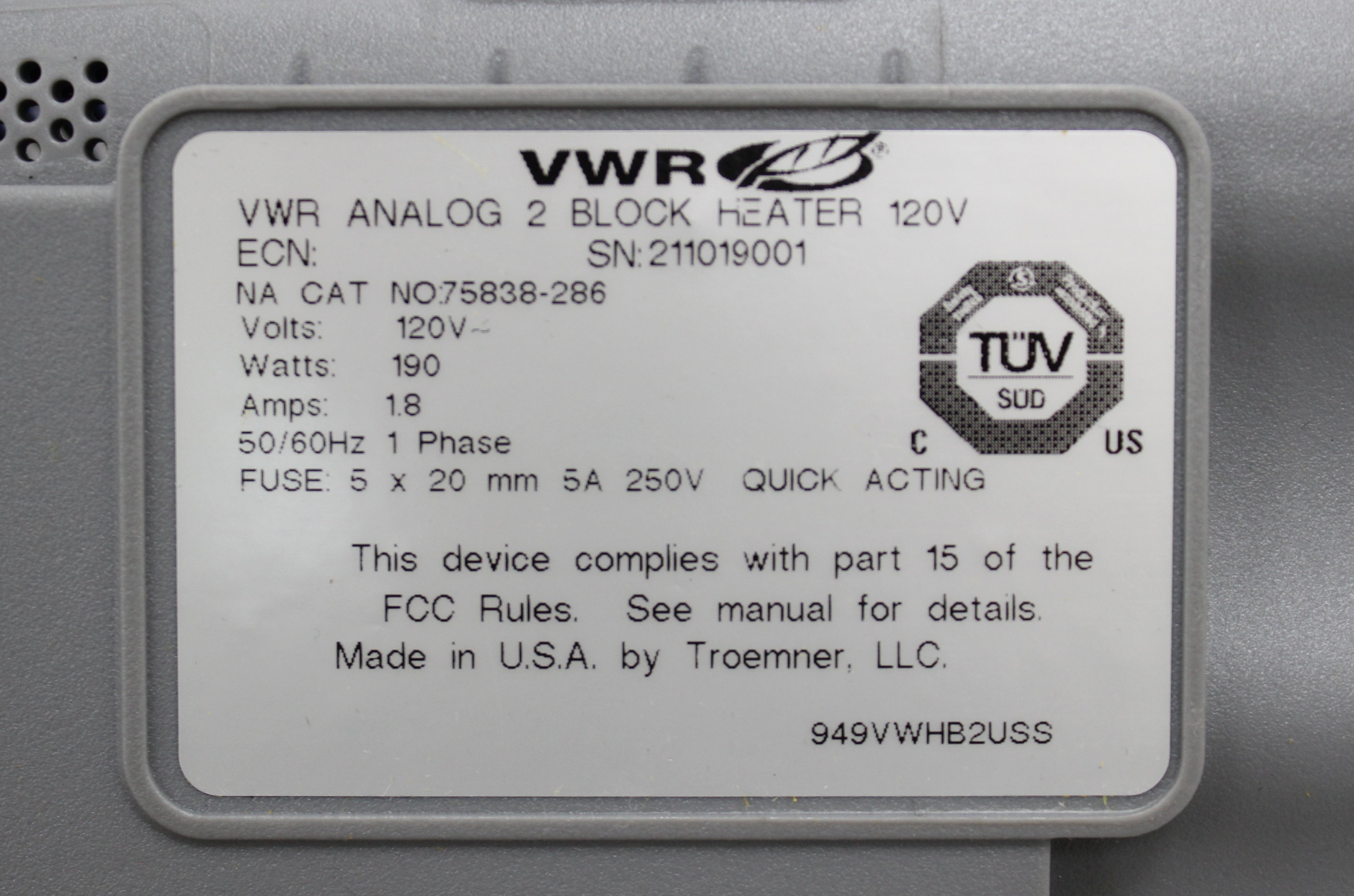 VWR Analog2 Block Heater Heatblock Multi-Purpose Bench Equipment 150C New