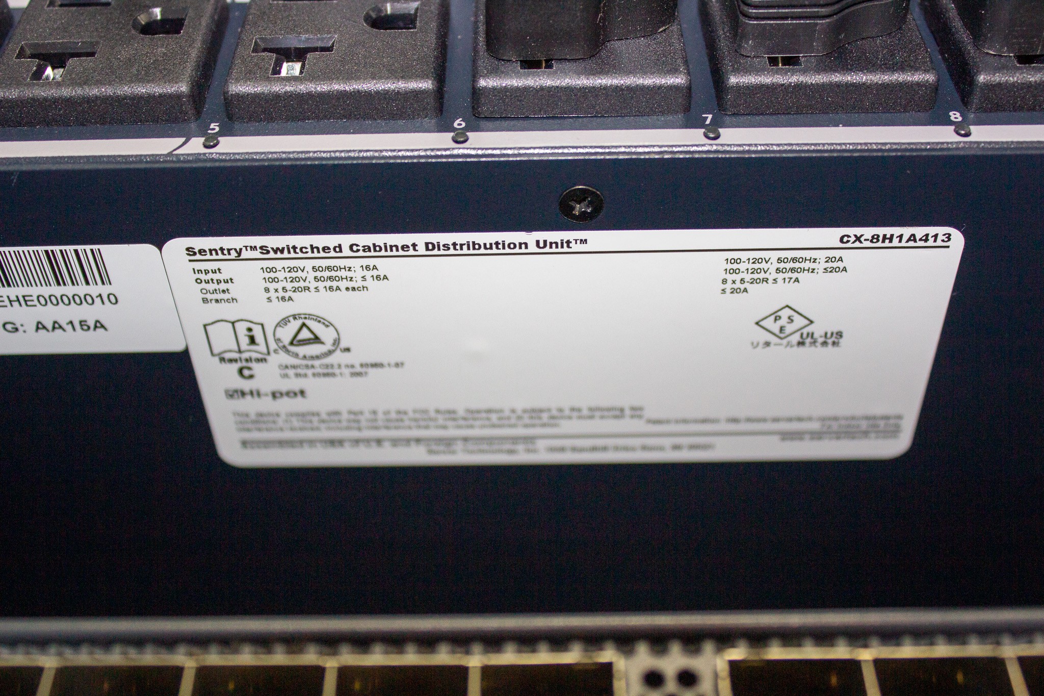 Chatsworth CP3183722 Network Cabinet w/ Cisco & Server Tech Switches 120V