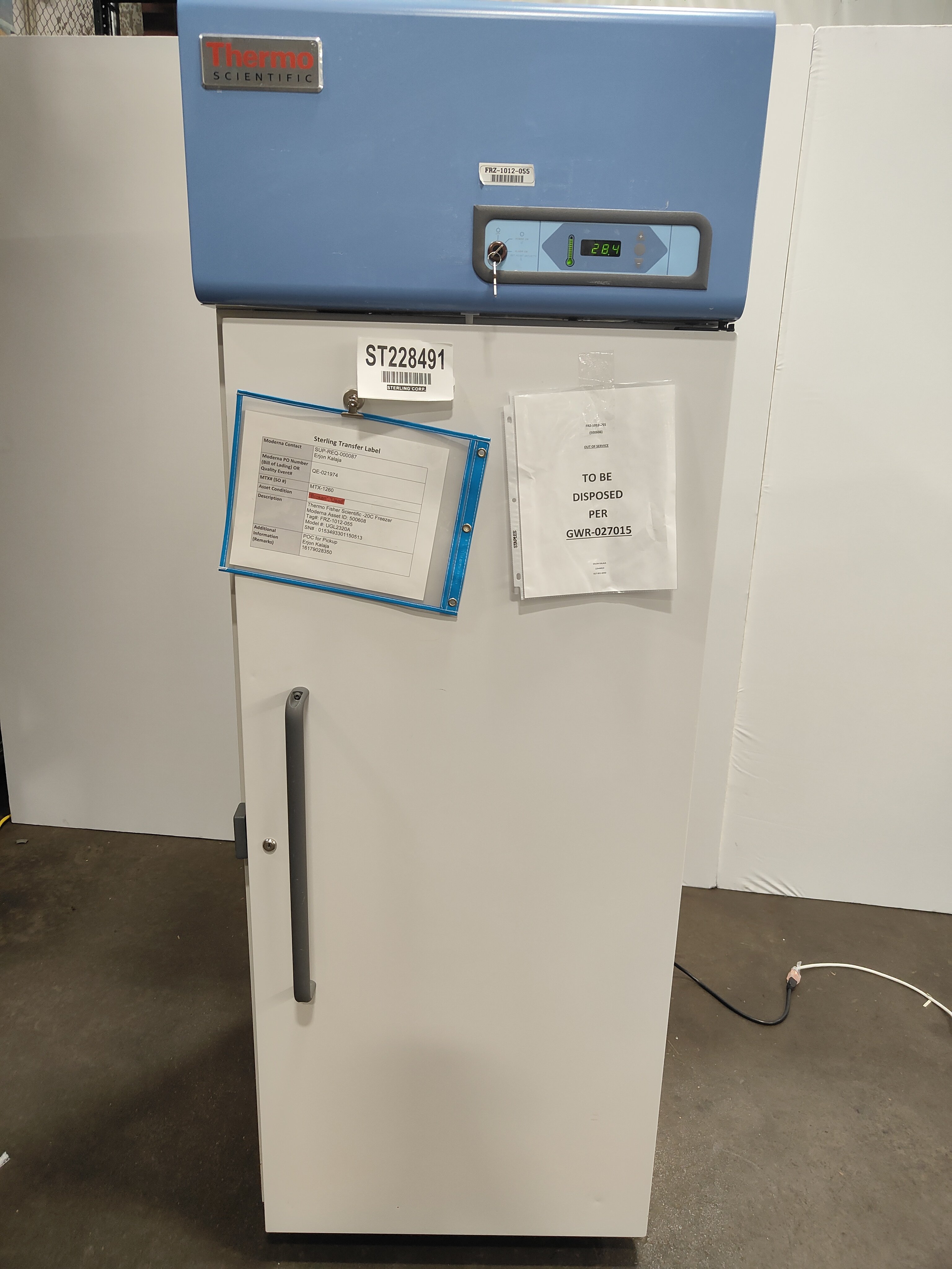 Thermo UGL2320A Freezer Cold Storage Manual Defrost -20C 23 cu ft Capacity