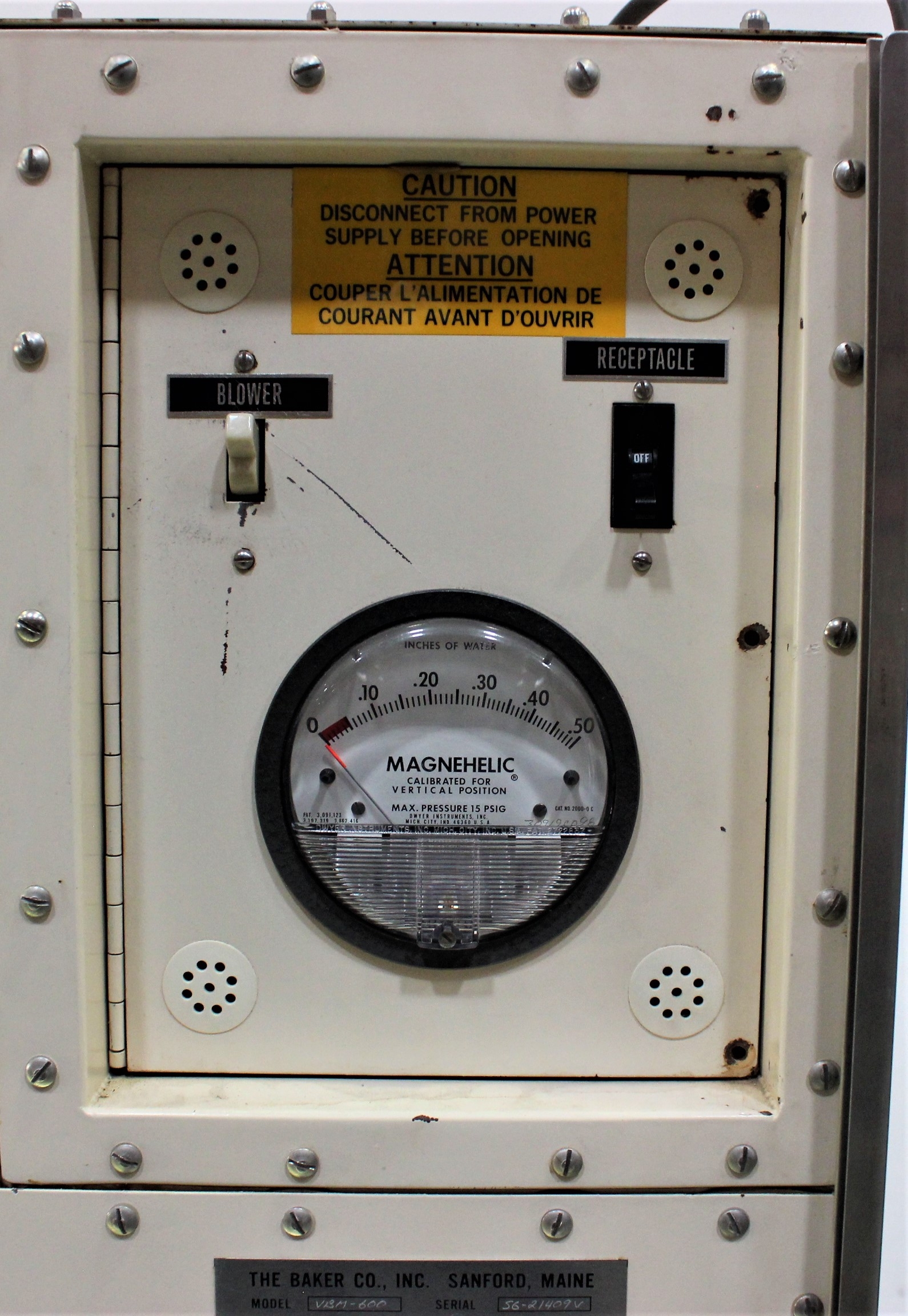 Baker VBM-600 Biosafety Cabinet Stainless Steel HEPA Airflow - No Computer