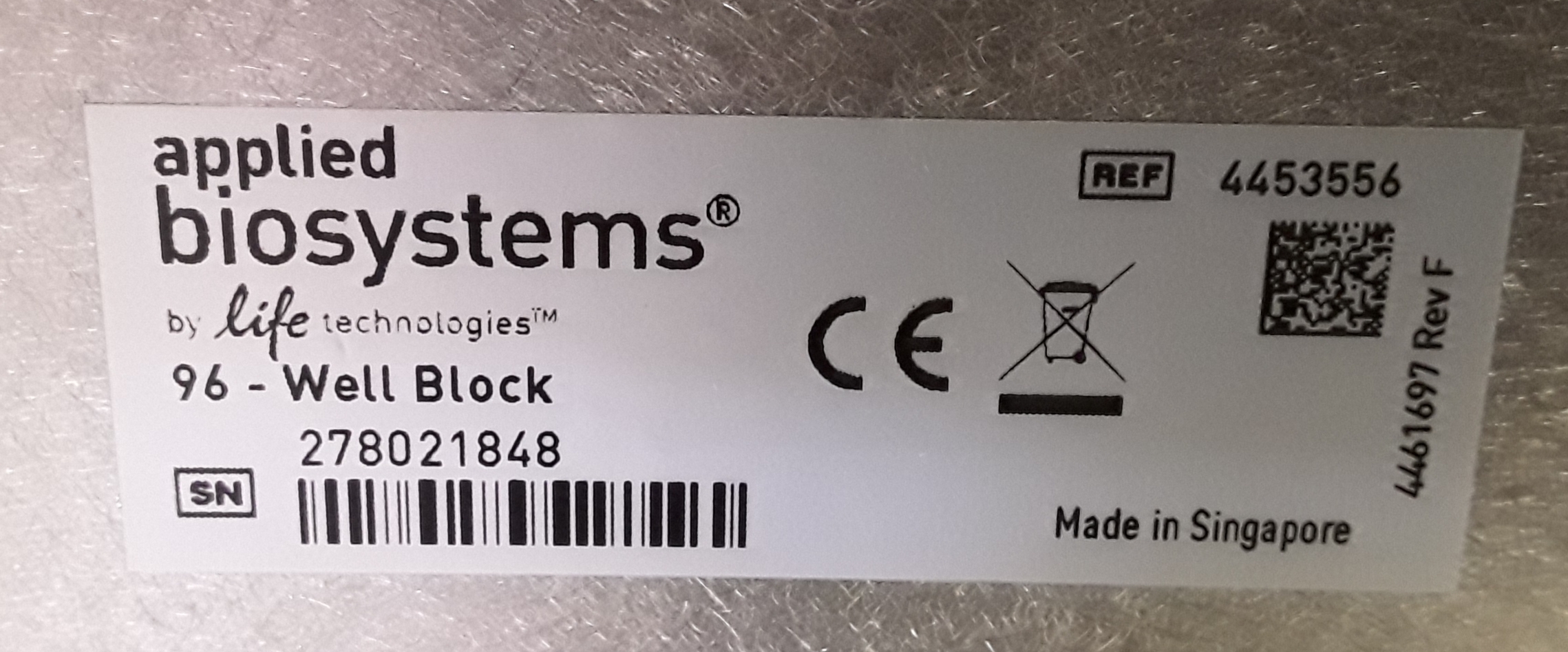 ABI 4453556 Microplate 96-Well High-Throughput Analysis Power Cord 120V/220V