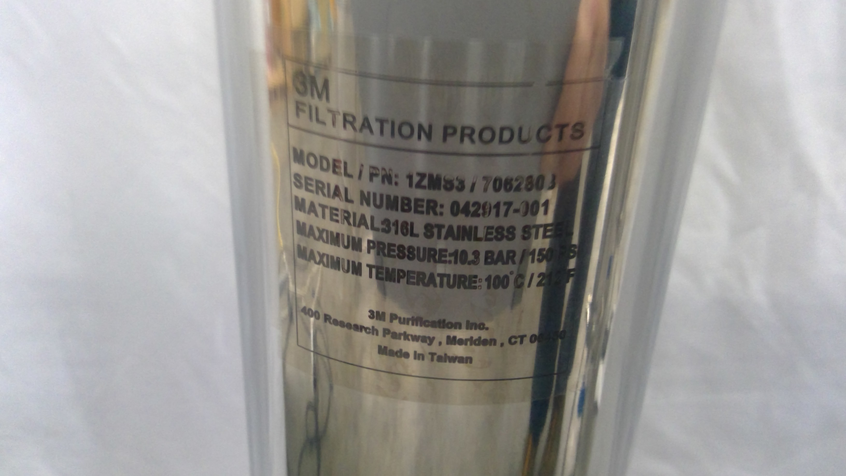 3M 1ZMS3 Sanitary T-Line Housing Sterile Filtration 316L Stainless Steel