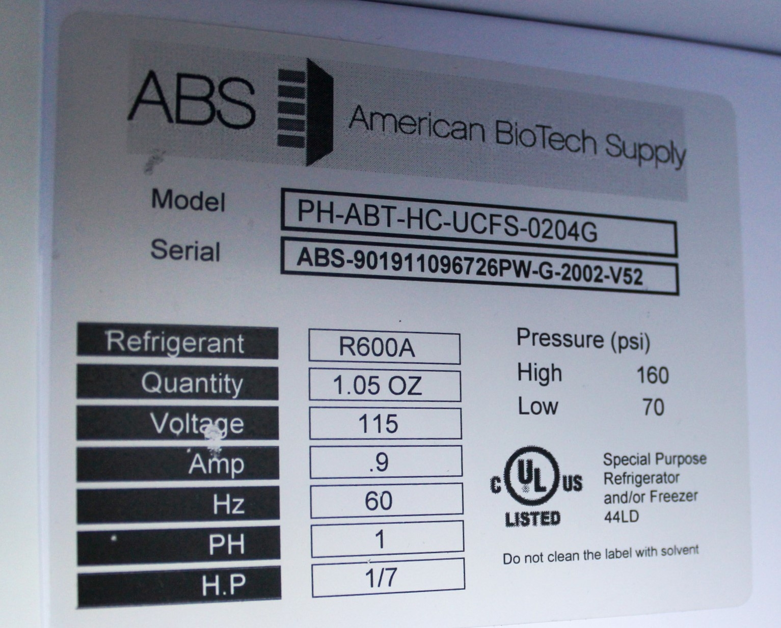 ABS PH-ABT-HC-UCFS-0204G Pharmacy Undercounter Refrigerator 2.5 cu ft