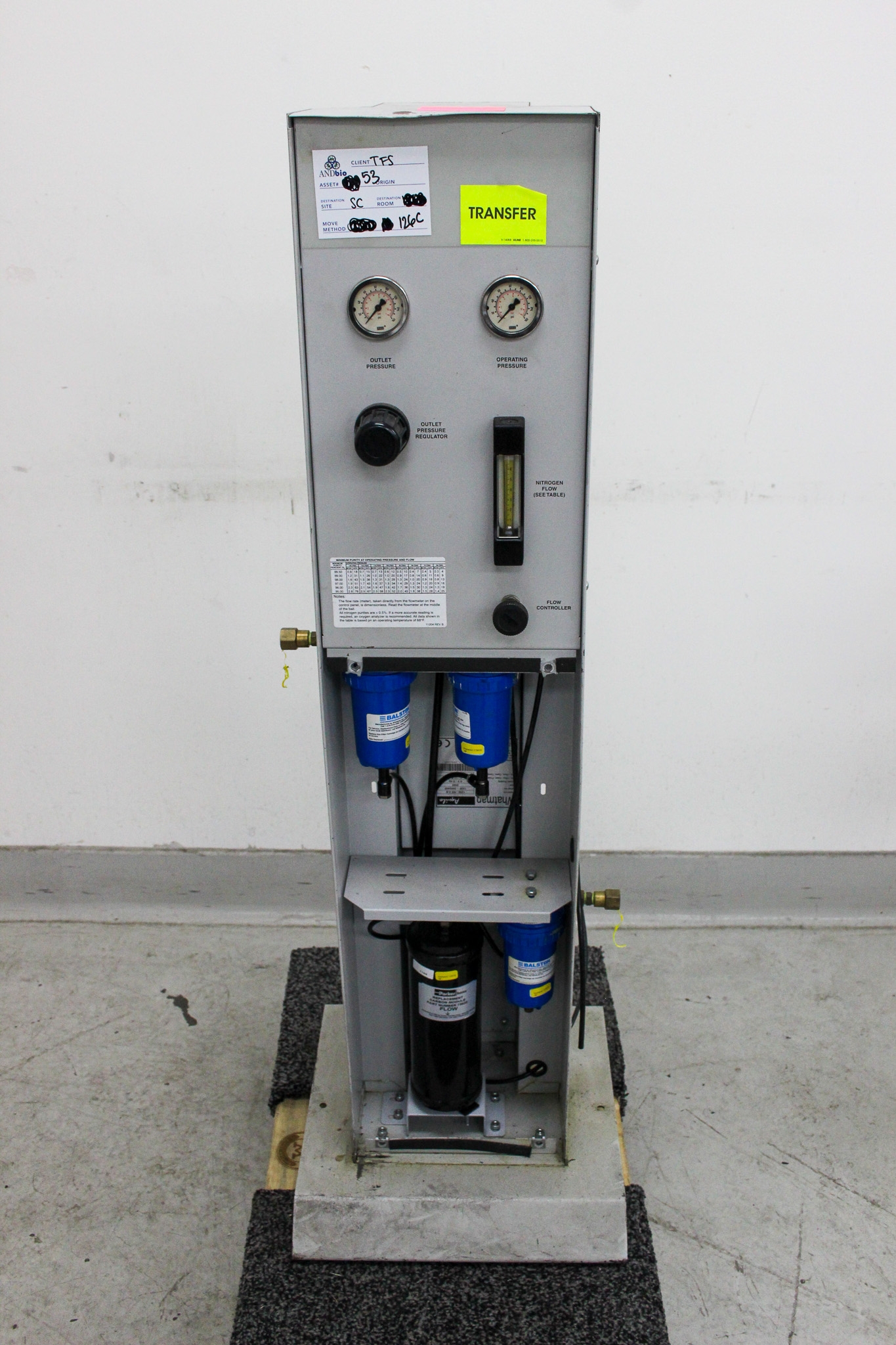 Whatman 75-72 Nitrogen Generation System for 95% to 99.5% Pure Nitrogen