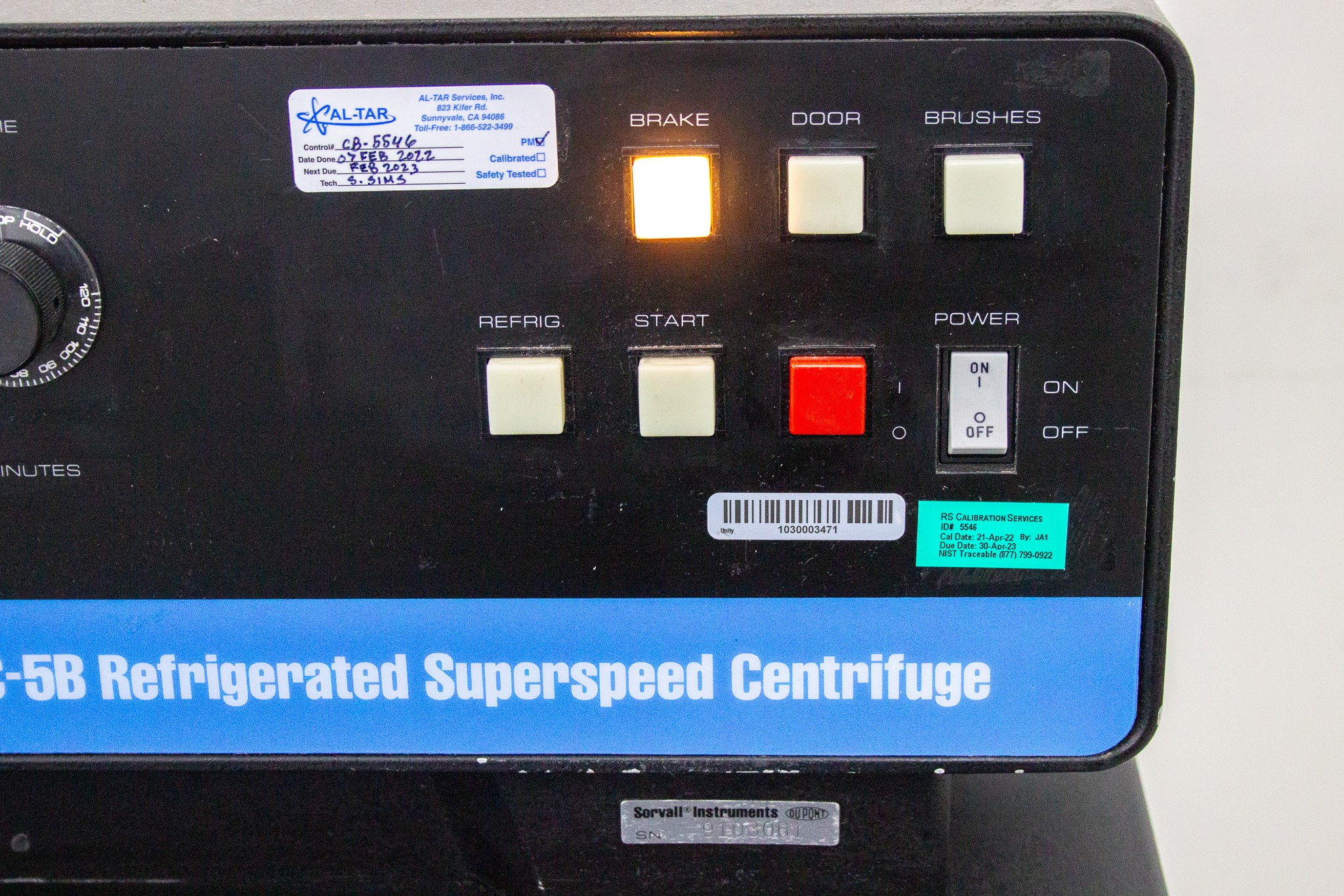 Sorvall RC5B Centrifugation Floor Model 220V 60Hz -20c to 40c 21000 RPM