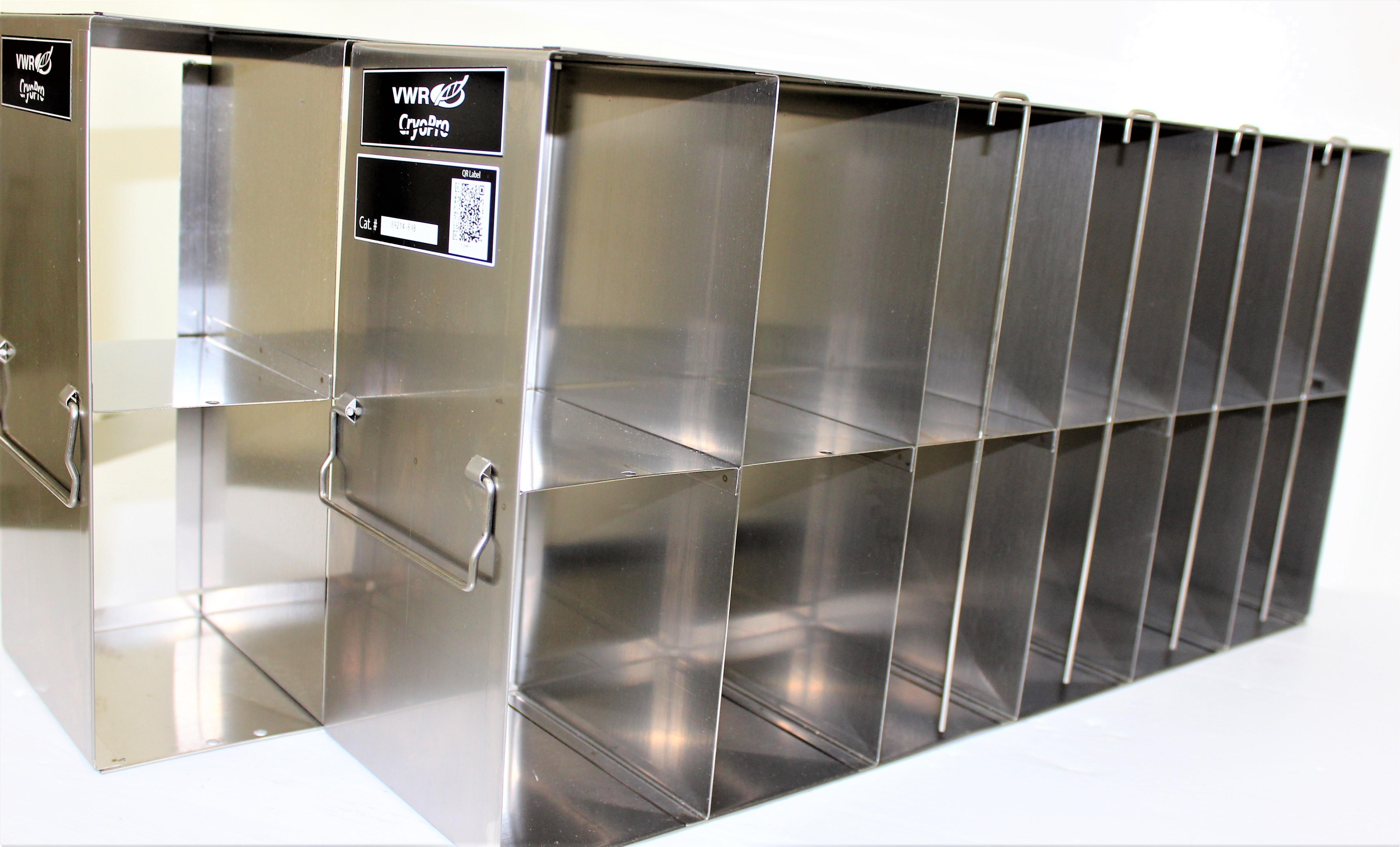 VWR 89214-698 Ultra Low Freezer Rack 12 Slot Stainless Steel Storage