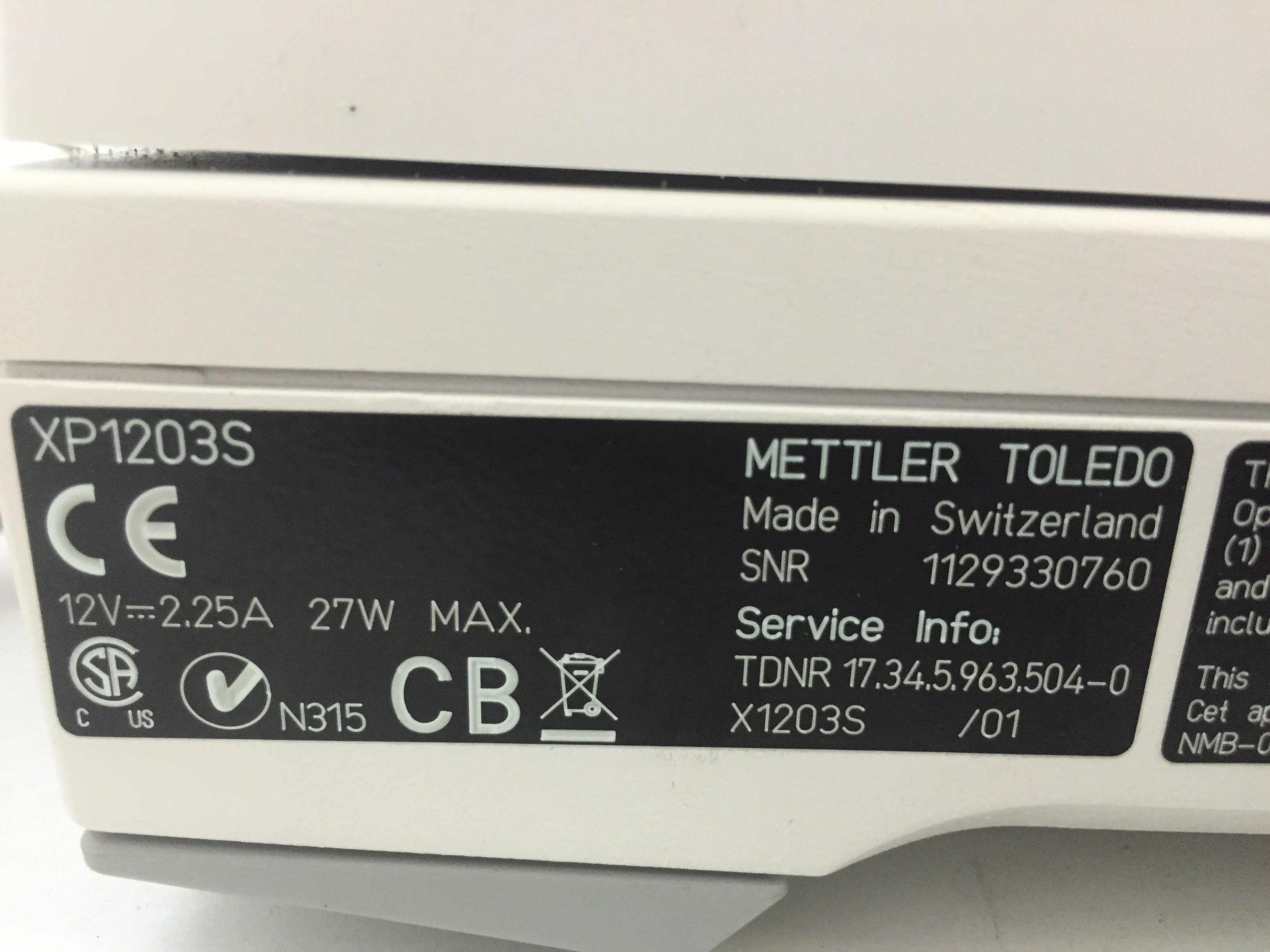 Mettler XP1203S Analytical Balance Precision 1210g Max Capacity 1mg Readability