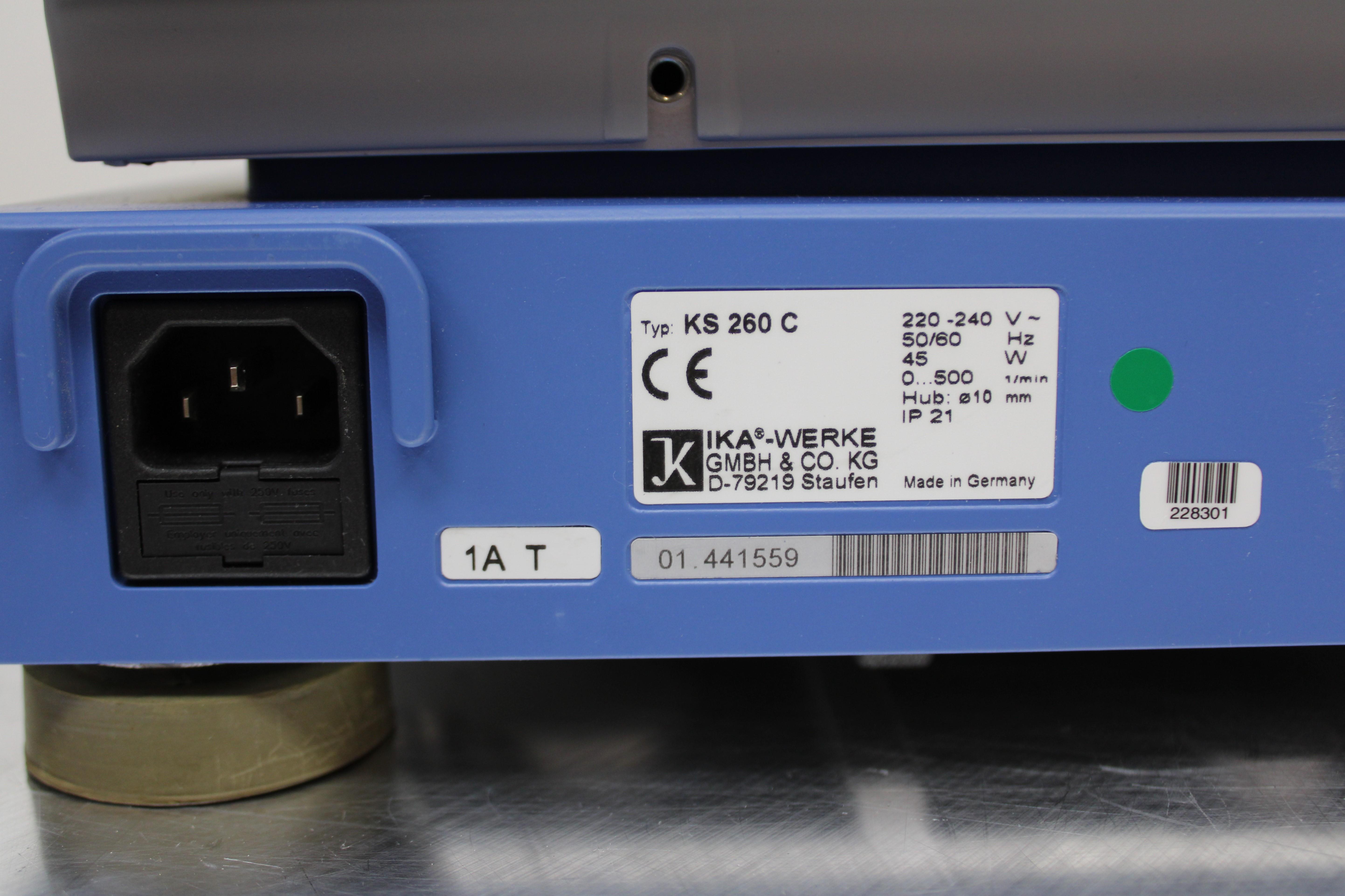 IKA KS 260 C Orbital Shaker 10mm Stroke 500RPM Used Germany Incl Attach