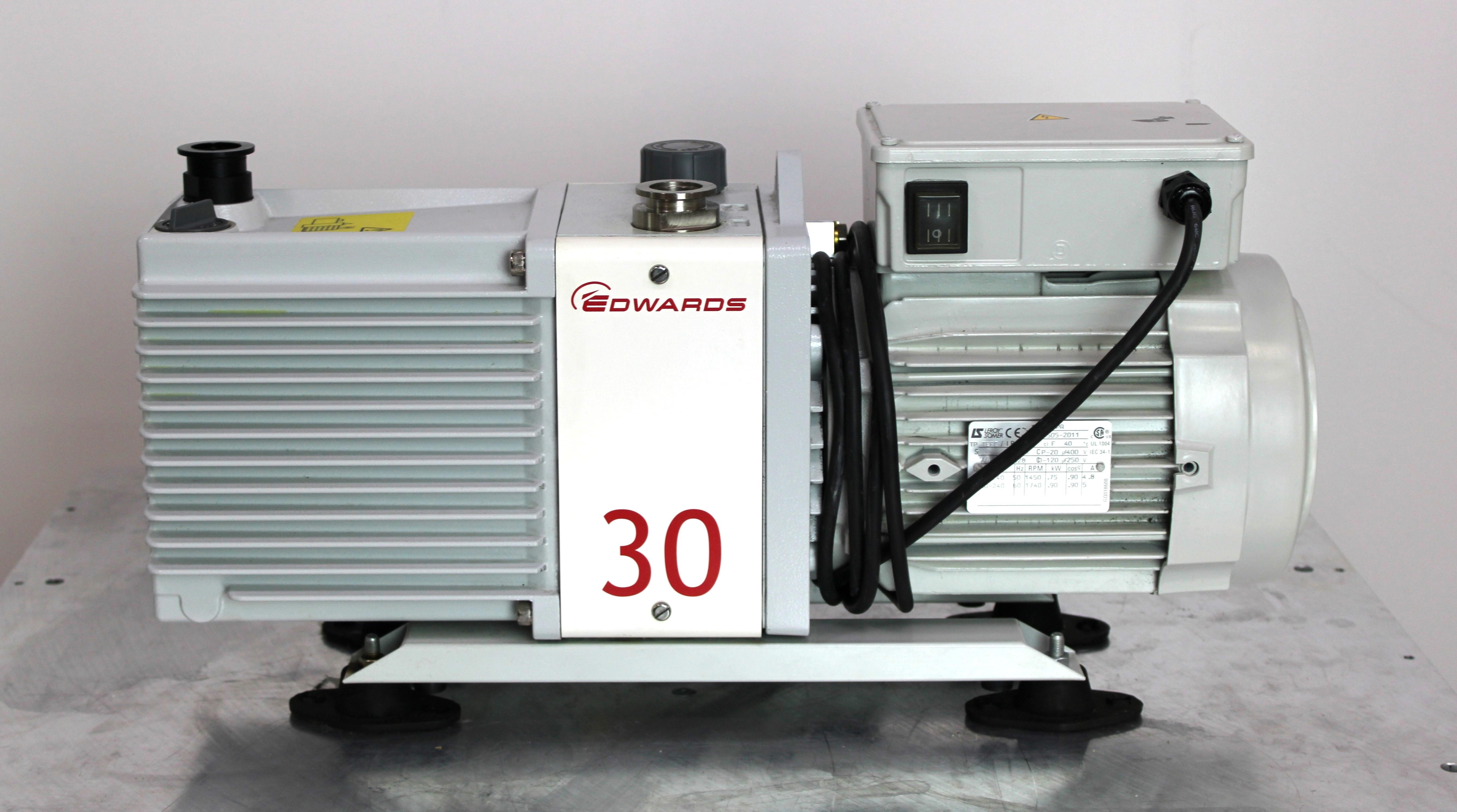 Edwards E2M30 Rotary Vane Vacuum Pump, 11.4 cfm, 1 x 10-3 Torr, 240V