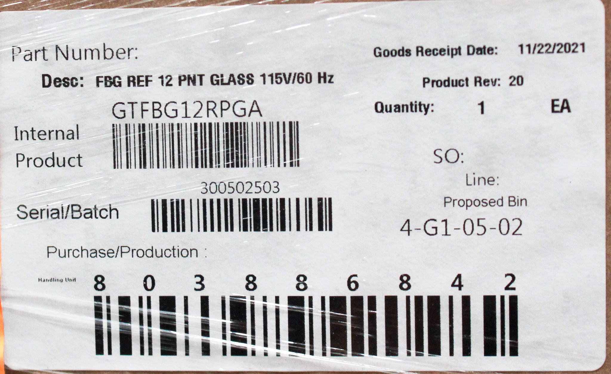 Fisher GTFBG12RPGA Refrigerator Lab 12 cu. ft. 2C-10C Quiet Alarms LED