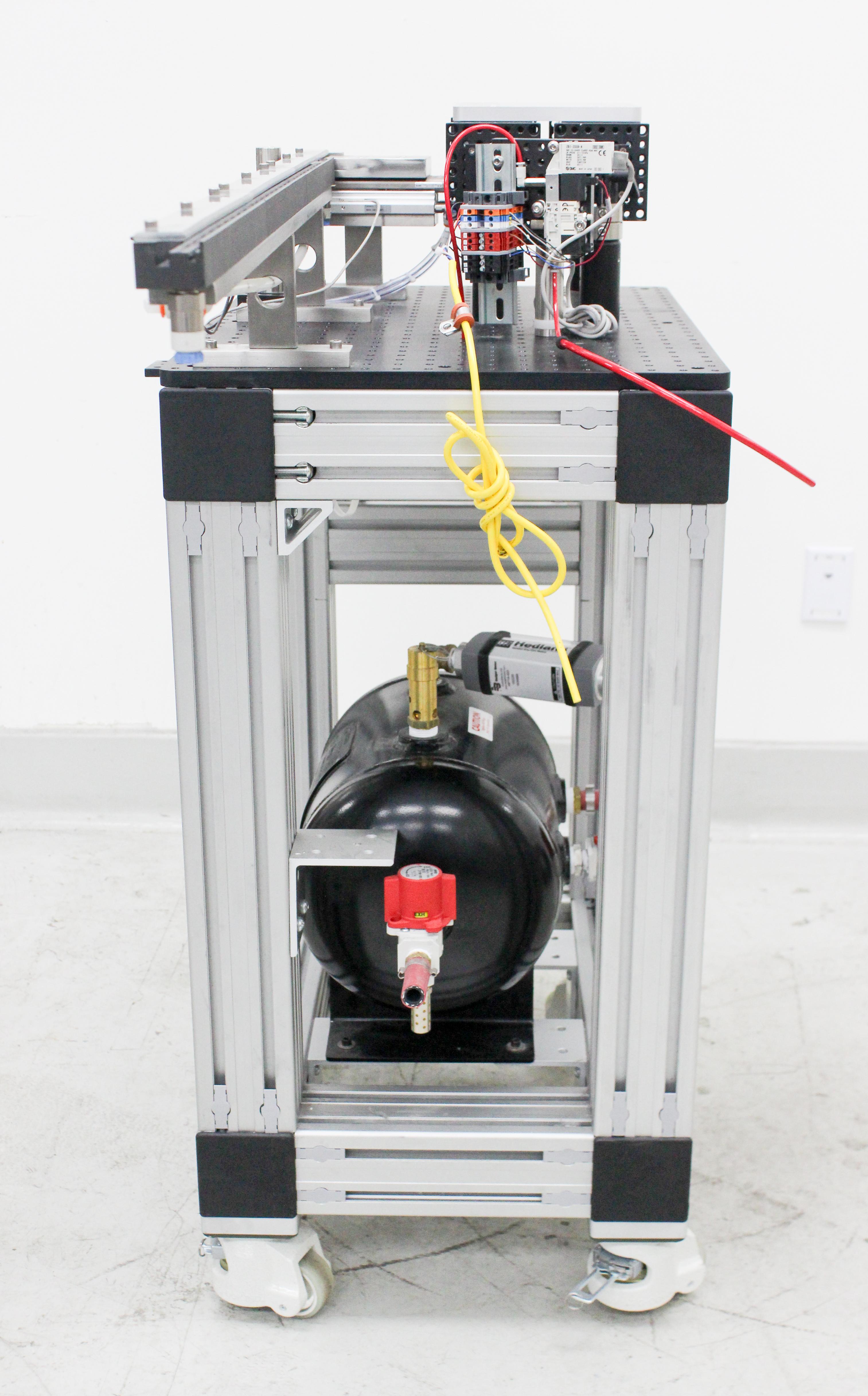 BASE Custom Optical Cart Analytical Accessory with Breadboard on Casters