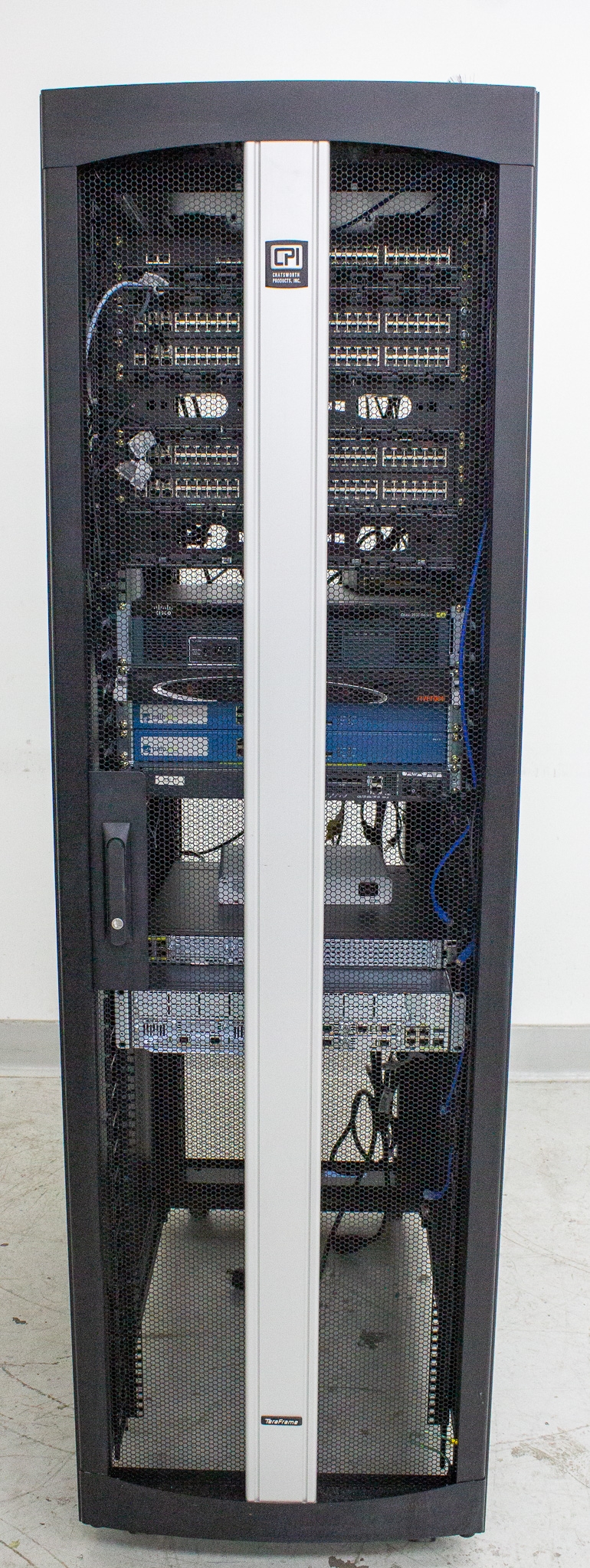 Chatsworth CP3183722 Network Cabinet w/Switches, Routers, Firewalls, 2500lb Load