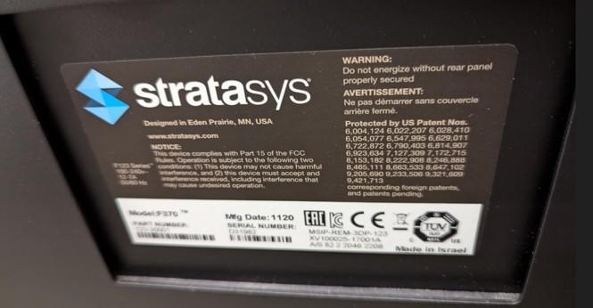 Stratasys F 370 Professional 3D Printer VG Condition for Prototyping