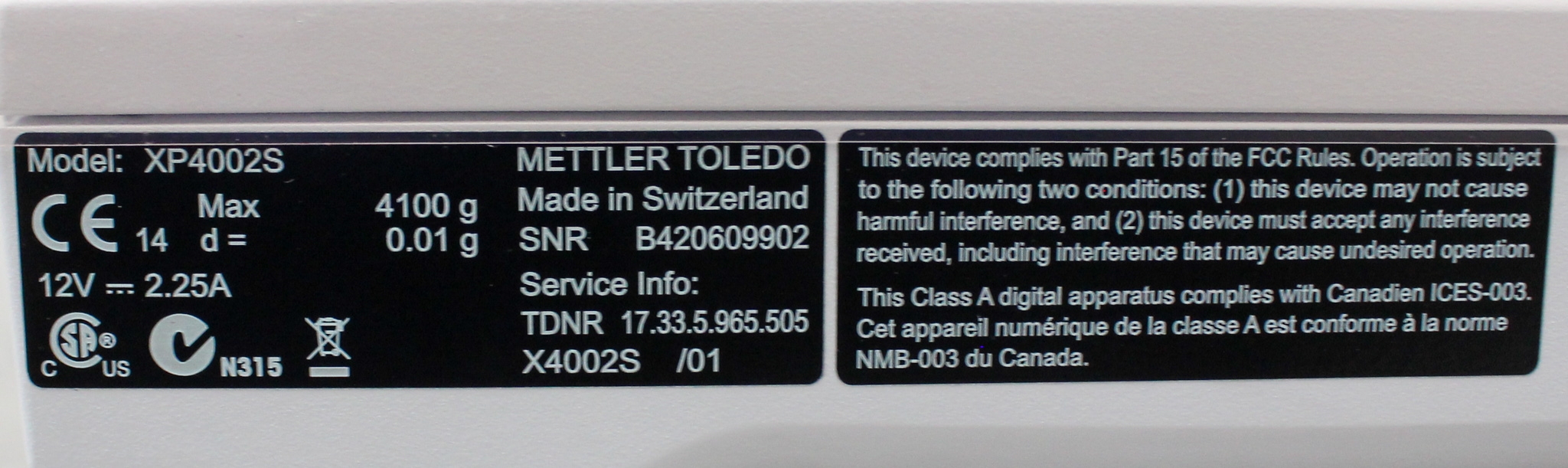 Mettler-Toledo XP4002S Precision Balance 4100g x 0.01g, Touchscreen, Bluetooth