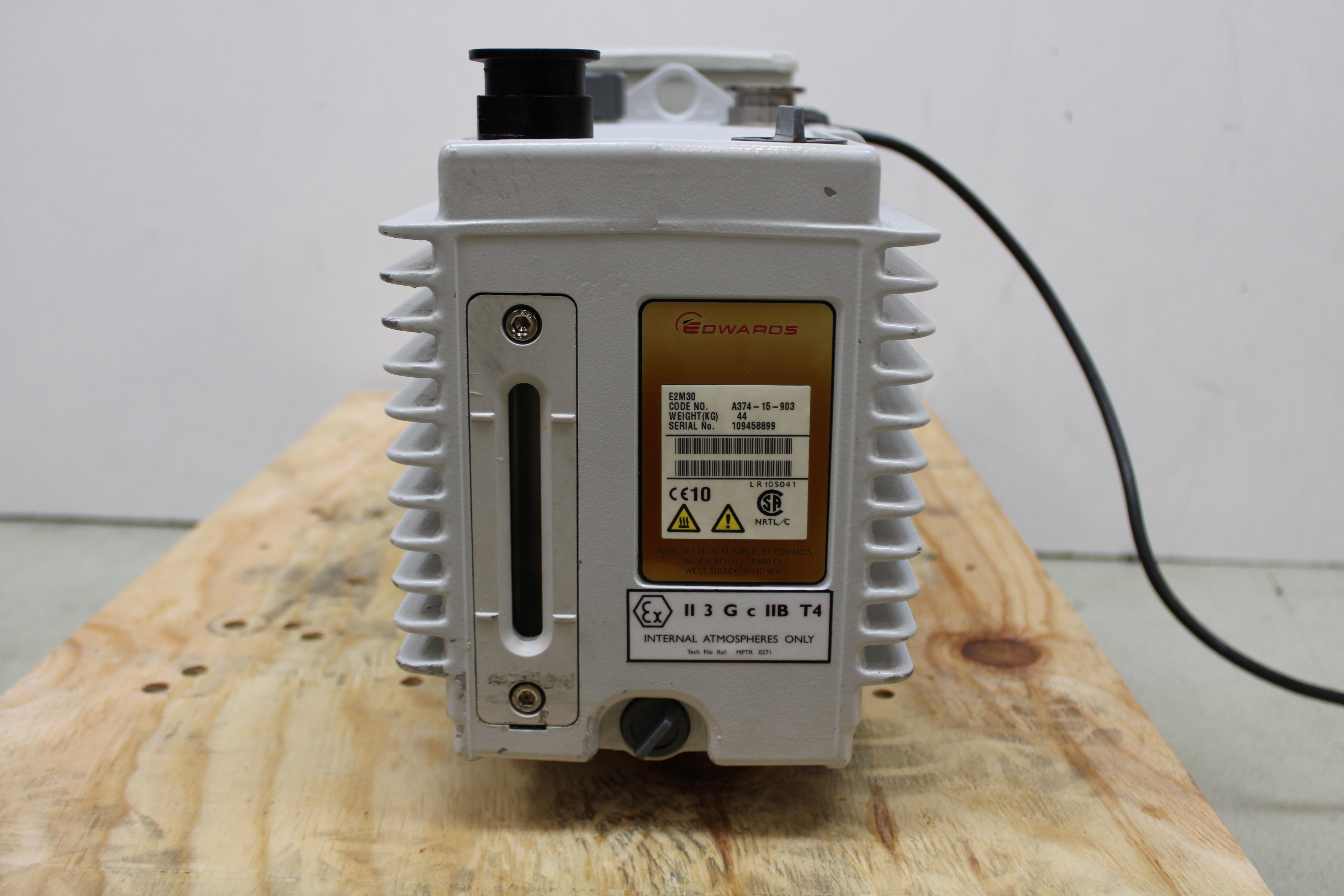 Edwards E2M30 Vacuum Pump Rotary Vane 11.4 cfm 1 Torr For Lab Gas Analysis