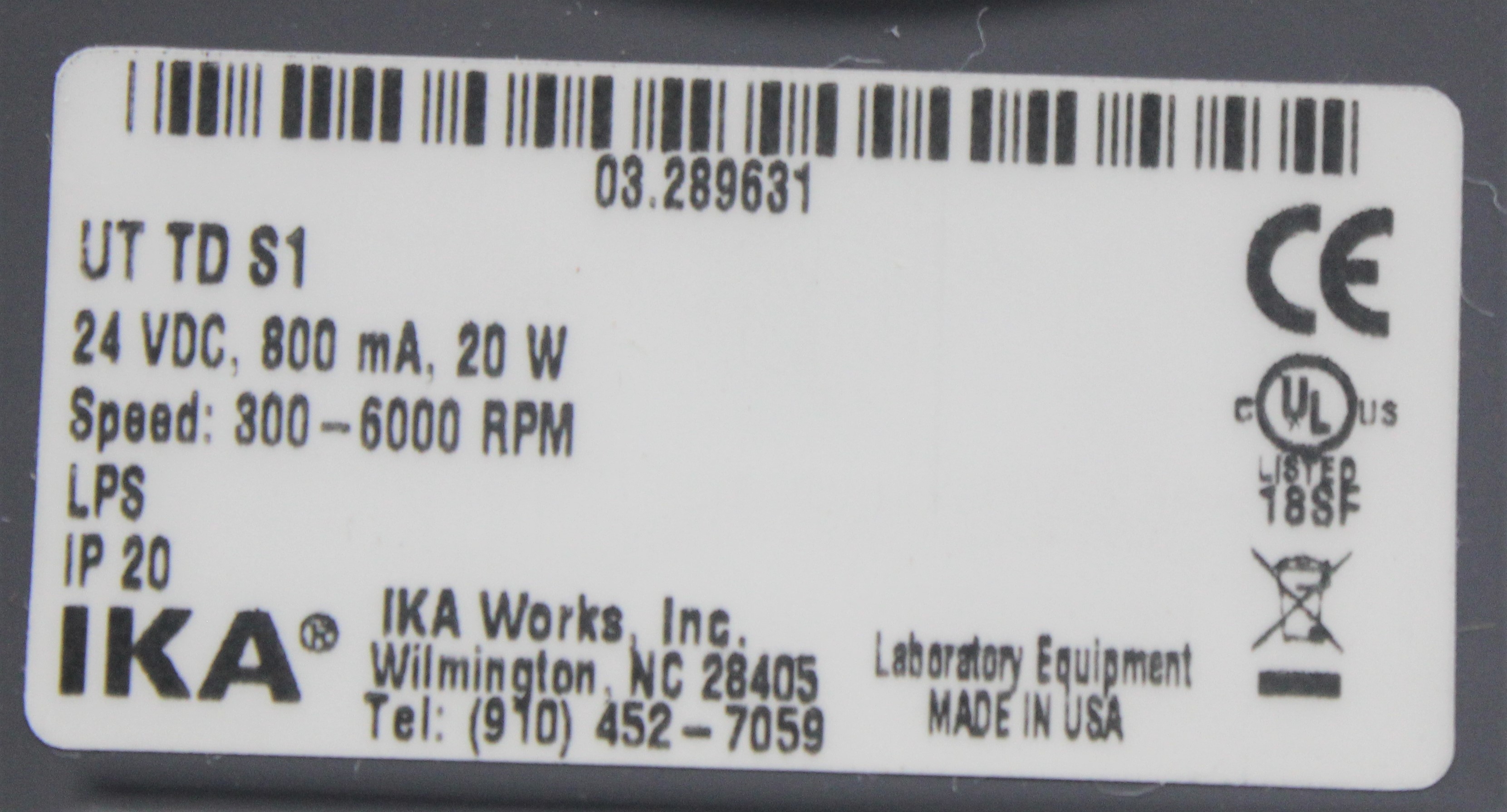 IKA UT TD S1 Tube Drive Used Homogenizer for Sequencing, 120V/220V, Turnkey