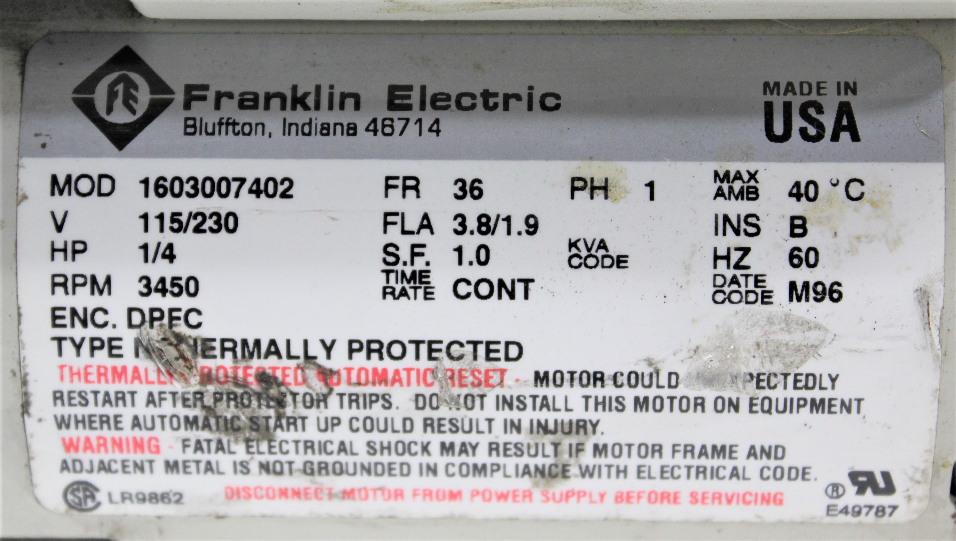 Welch 8910 Vacuum Pump 3450 RPM for Lab Use 120V 60Hz Very Good Condition