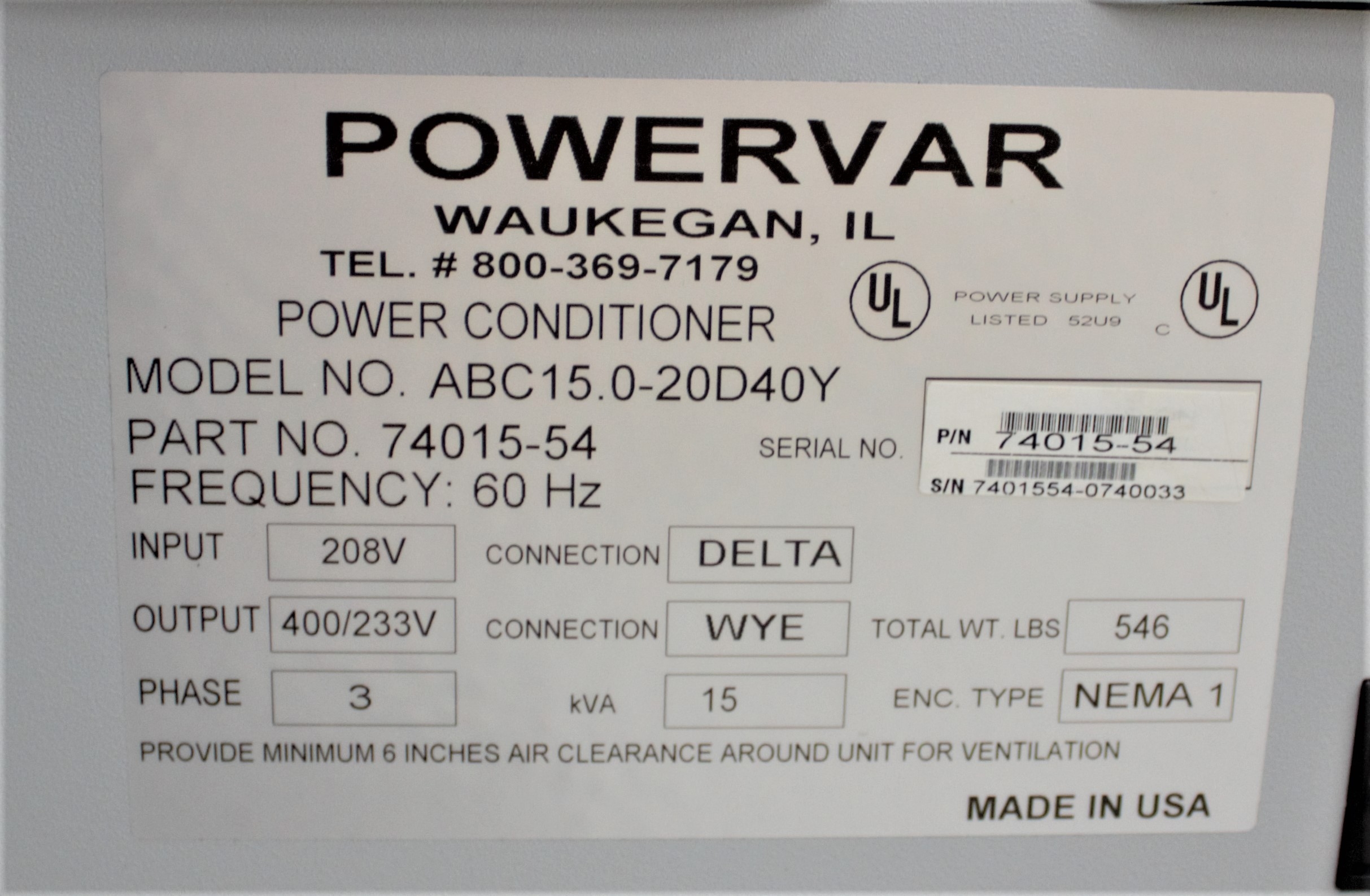 Powervar GPI 2000 Power Interface Power Supply 120V/220V 50Hz/60Hz Noise Reduction