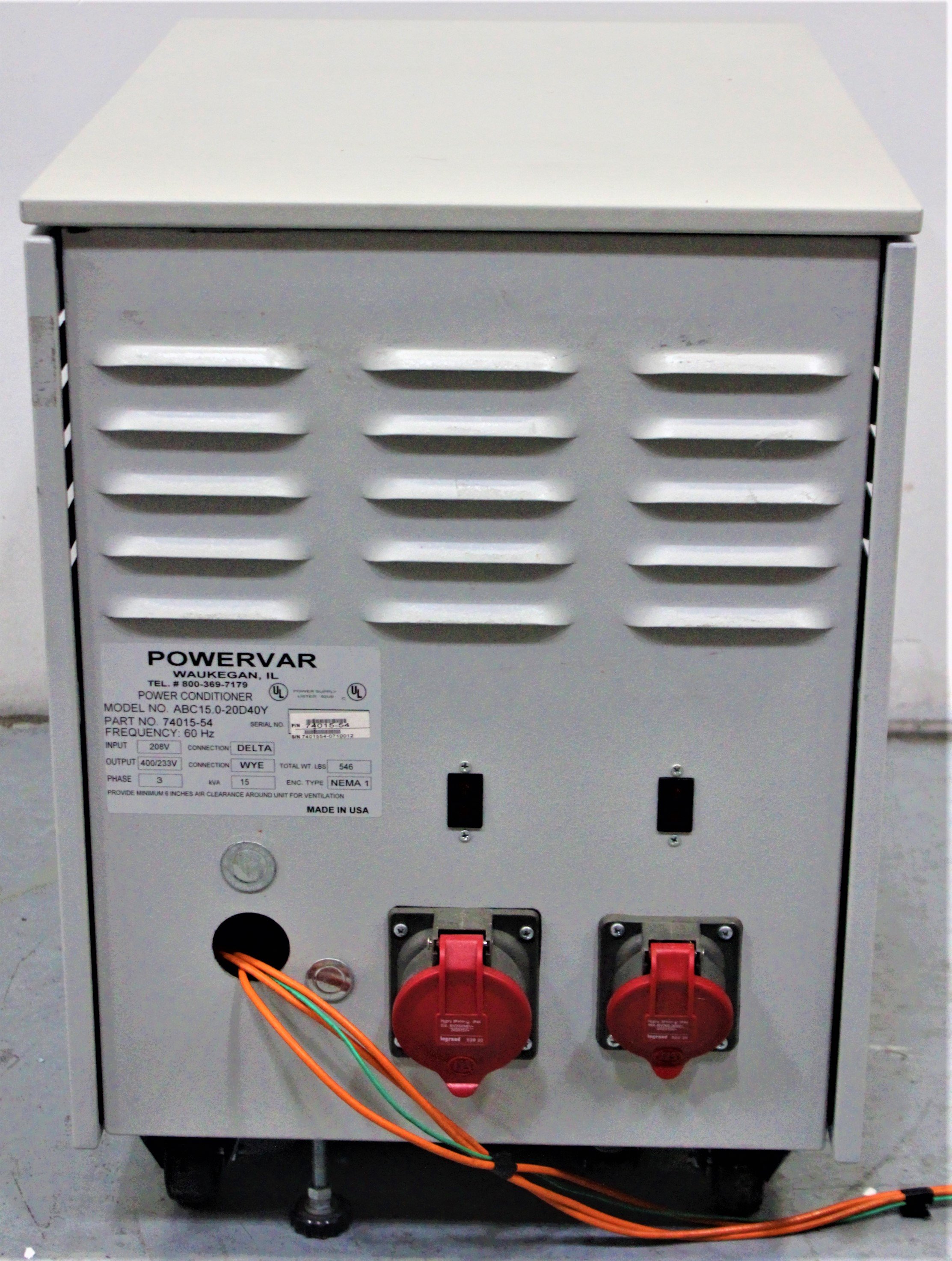 Powervar ABC15.0-20D40Y Power Supply UPS with Isolation Transformer 220V