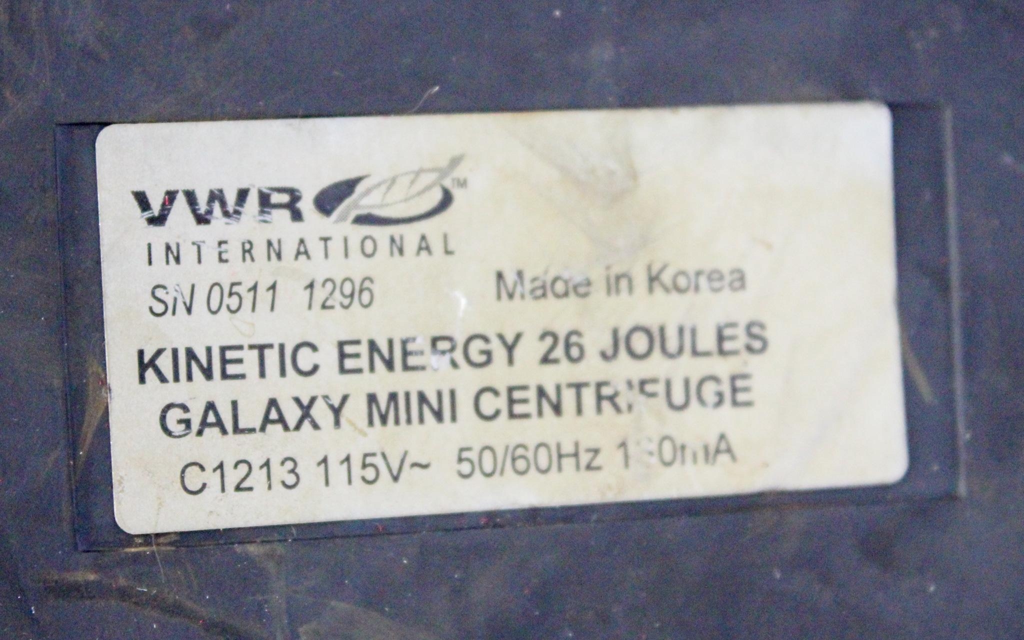 VWR Galaxy Mini Centrifuge C1213 6000 RPM 6x1.5mL Micro Tube Compact