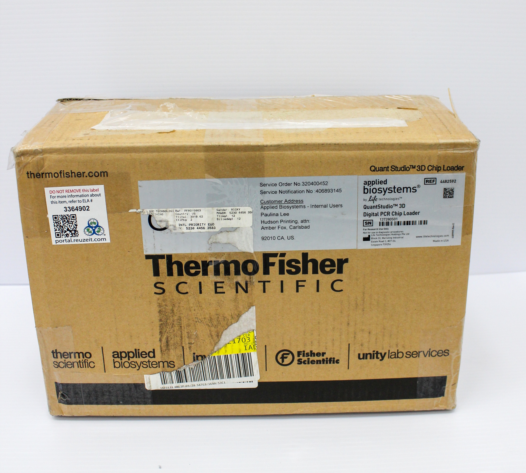 Applied Biosystems Digital PCR Chip Loader Quant Studio 3D for qPCR Analysis