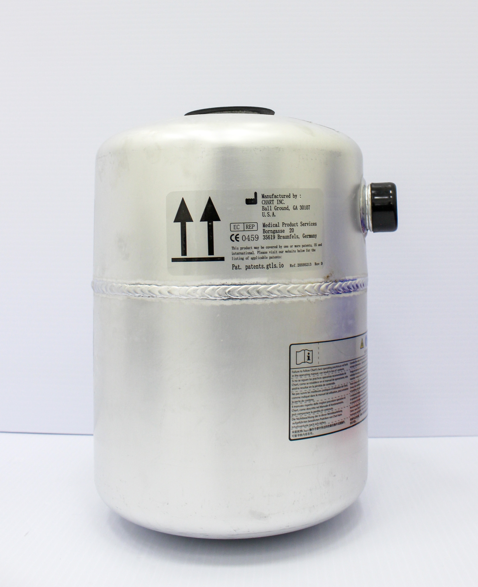 Chart BL-7 Dewar Cryotank Liquid Nitrogen Vapor Transport 2.1L -150C