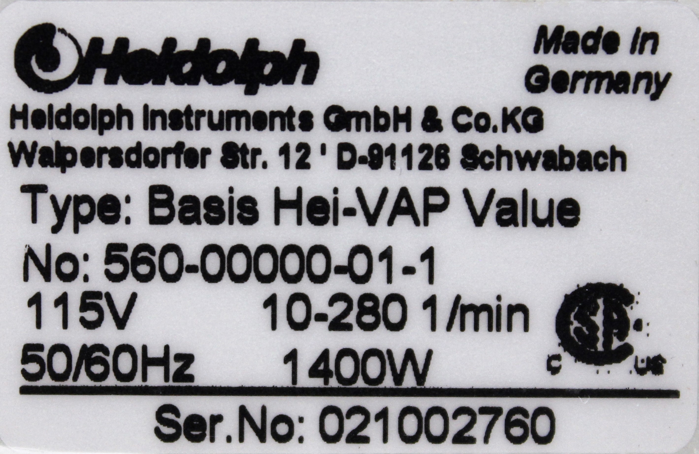 Heidolph Basis Hei-VAP Rotary Evaporator System with Heizbad and Rotavac Valve