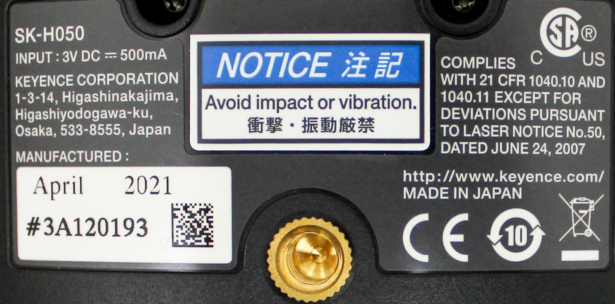 Keyence SK-H050 Electrostatic Sensor High-Precision Humidity Measurement